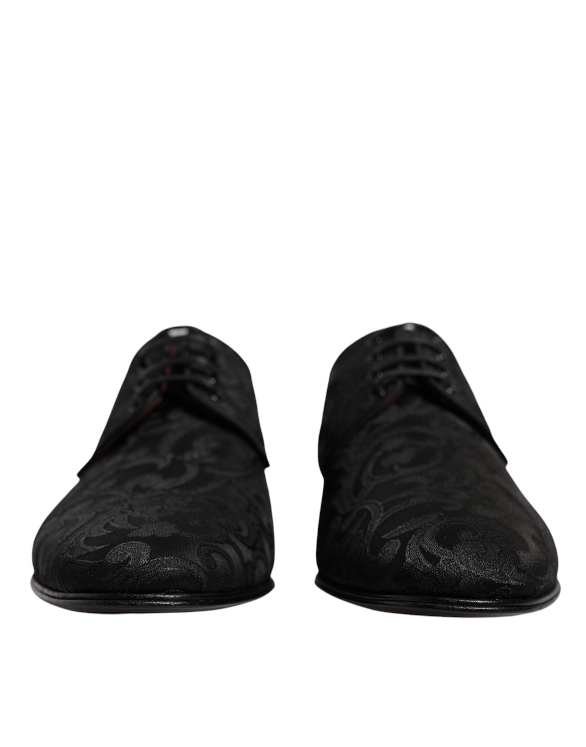 Παπούτσια φόρεμα Dolce & Gabbana Black Jacquard Lace Up Derby