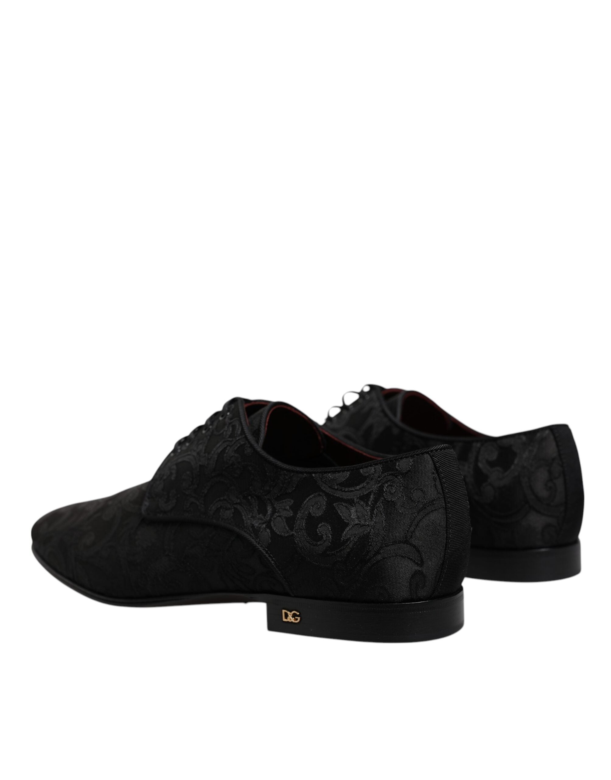 Παπούτσια φόρεμα Dolce & Gabbana Black Jacquard Lace Up Derby