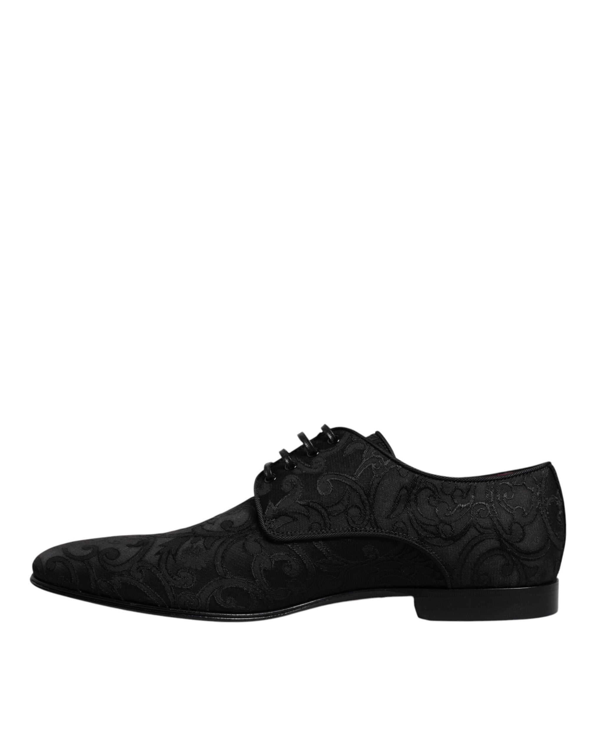 Παπούτσια φόρεμα Dolce & Gabbana Black Jacquard Lace Up Derby
