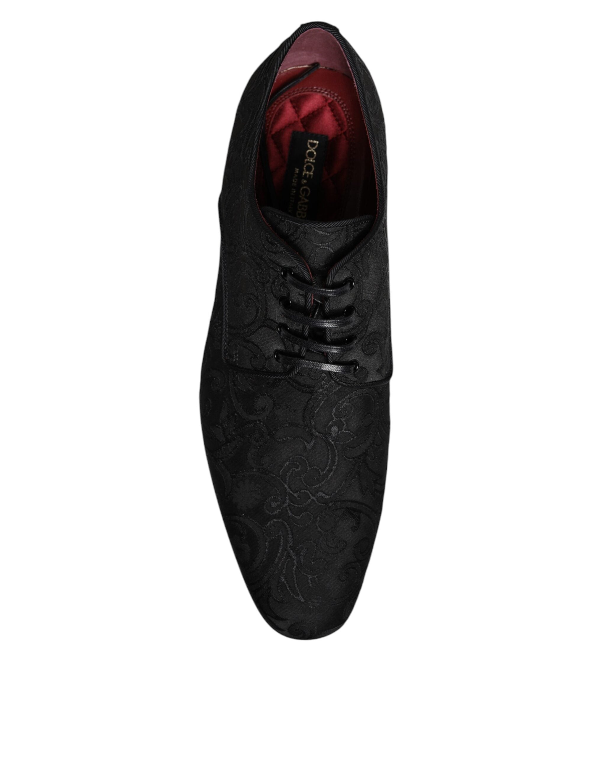 Παπούτσια φόρεμα Dolce & Gabbana Black Jacquard Lace Up Derby