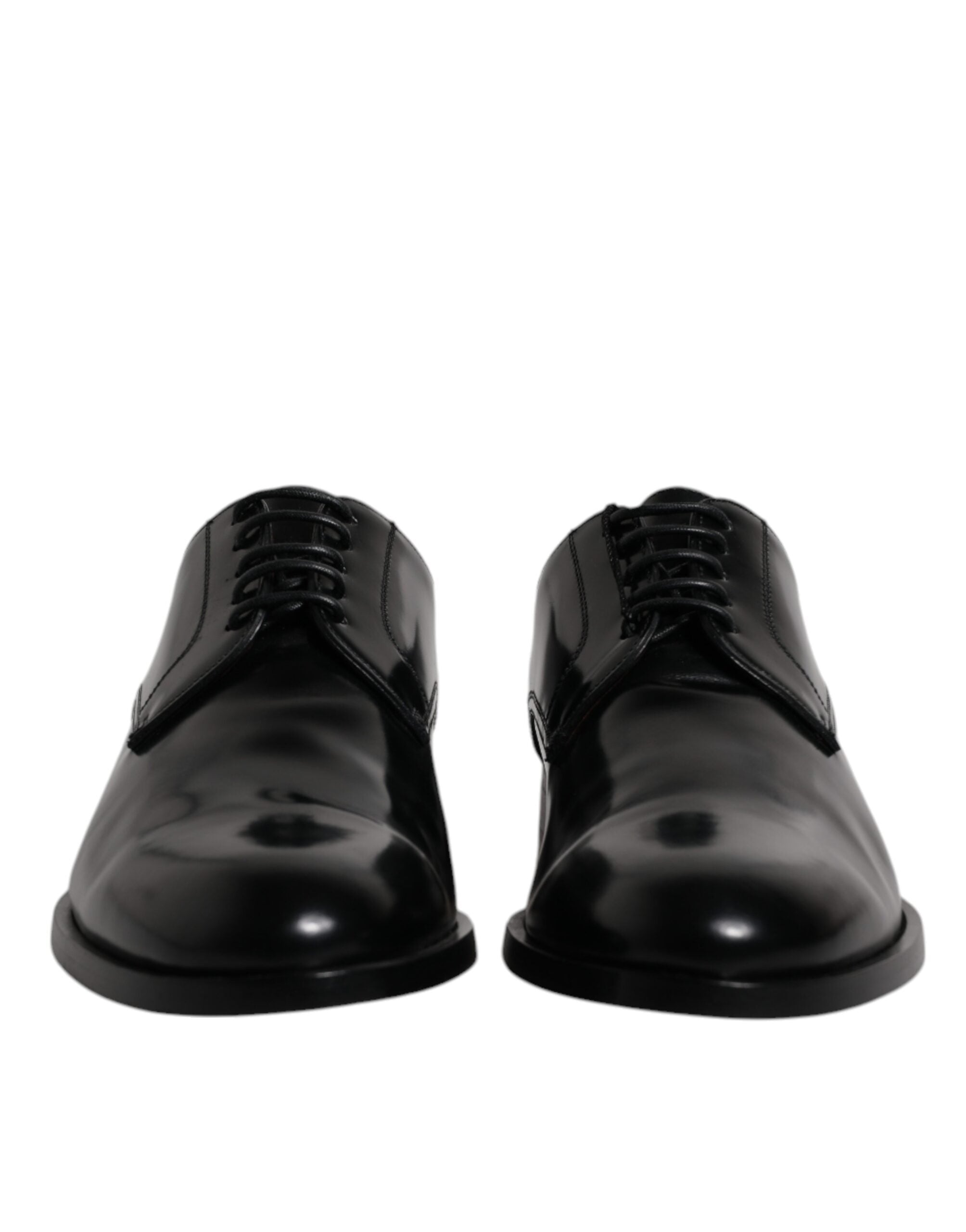 Dolce & Gabbana Μαύρο δερμάτινο δέρμα μοσχαριού Derby Lace Up Formal Dress Παπούτσια