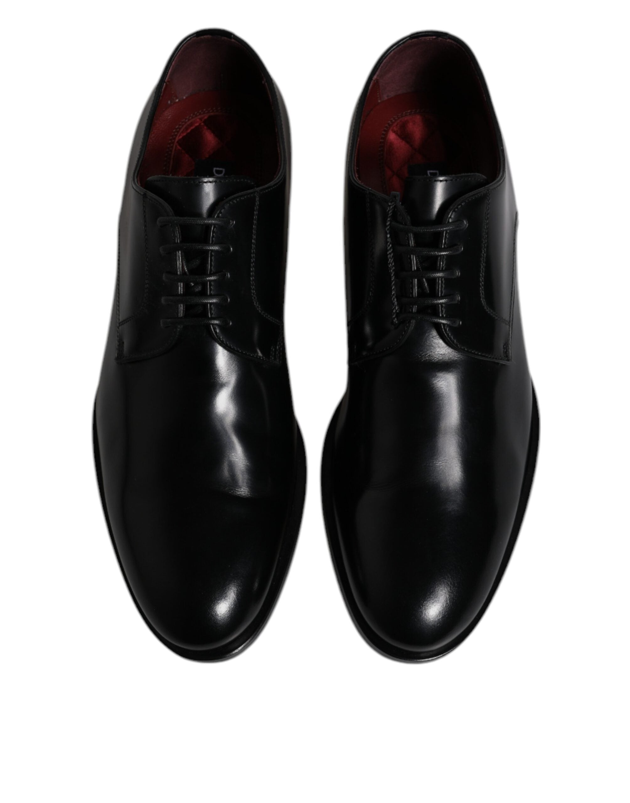 Dolce & Gabbana Μαύρο δερμάτινο δέρμα μοσχαριού Derby Lace Up Formal Dress Παπούτσια