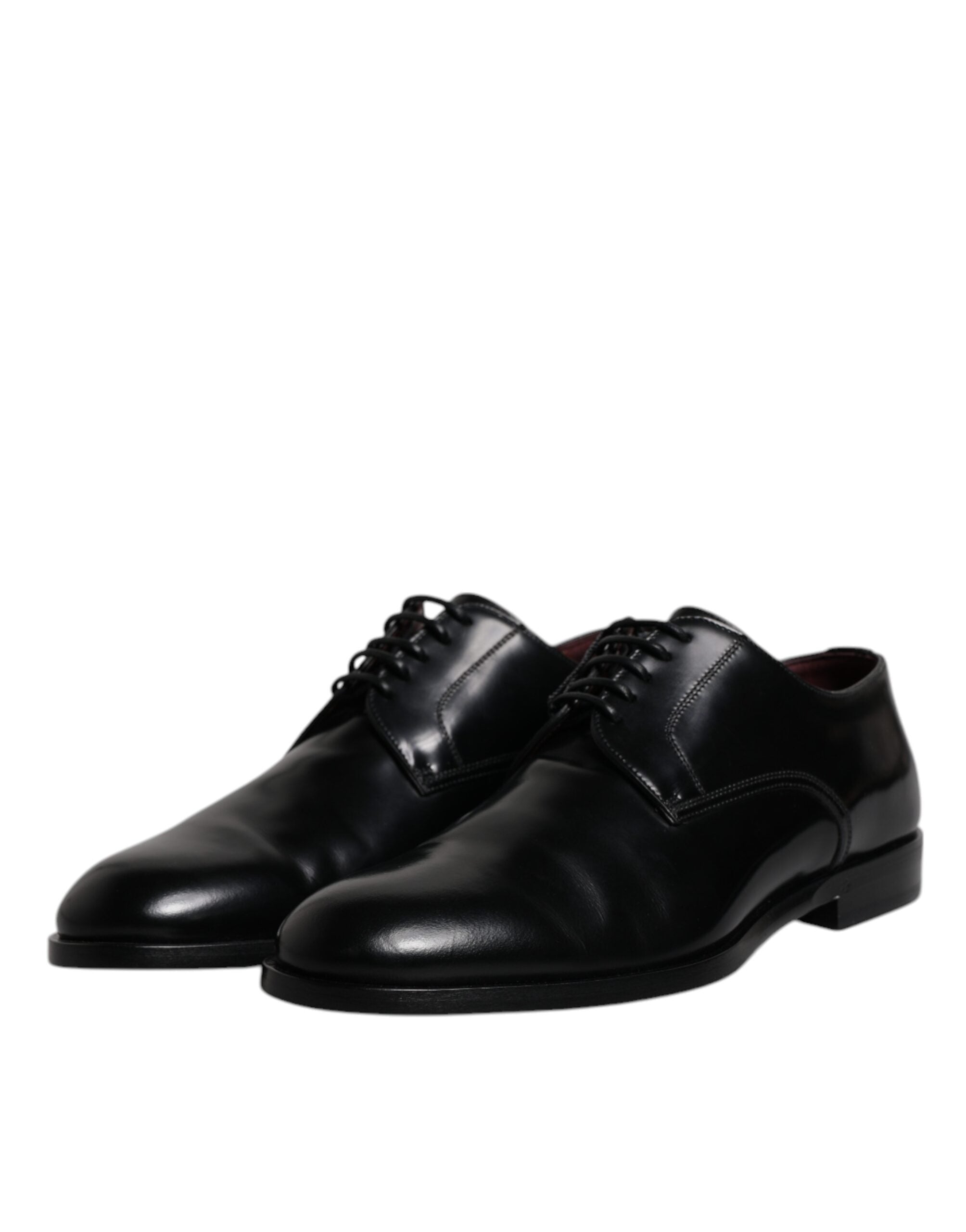 Dolce & Gabbana Μαύρο δερμάτινο δέρμα μοσχαριού Derby Lace Up Formal Dress Παπούτσια