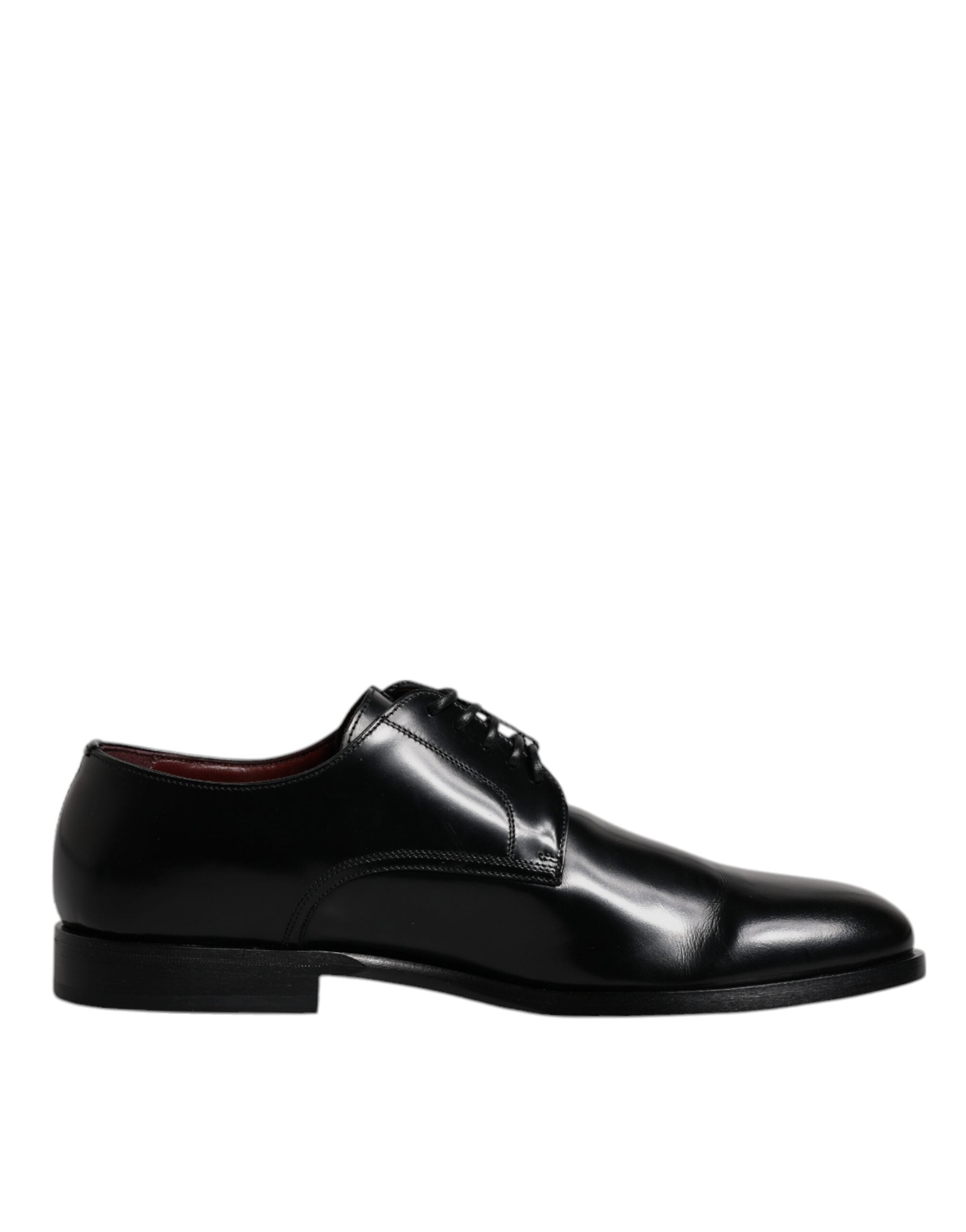 Dolce & Gabbana Μαύρο δερμάτινο δέρμα μοσχαριού Derby Lace Up Formal Dress Παπούτσια
