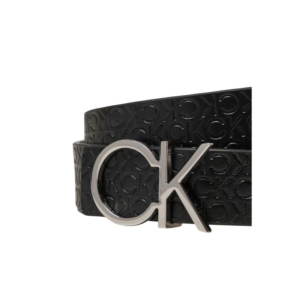 Μαύρη δερμάτινη ζώνη Calvin Klein