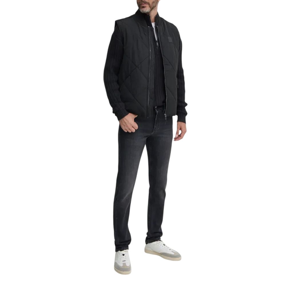 Ζακέτα Calvin Klein Jeans Μαύρη βαμβακερή ζακέτα