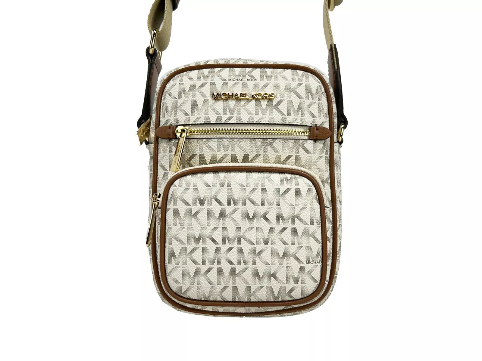 Michael Kors North South Medium Crossbody Τσάντα Vanilla