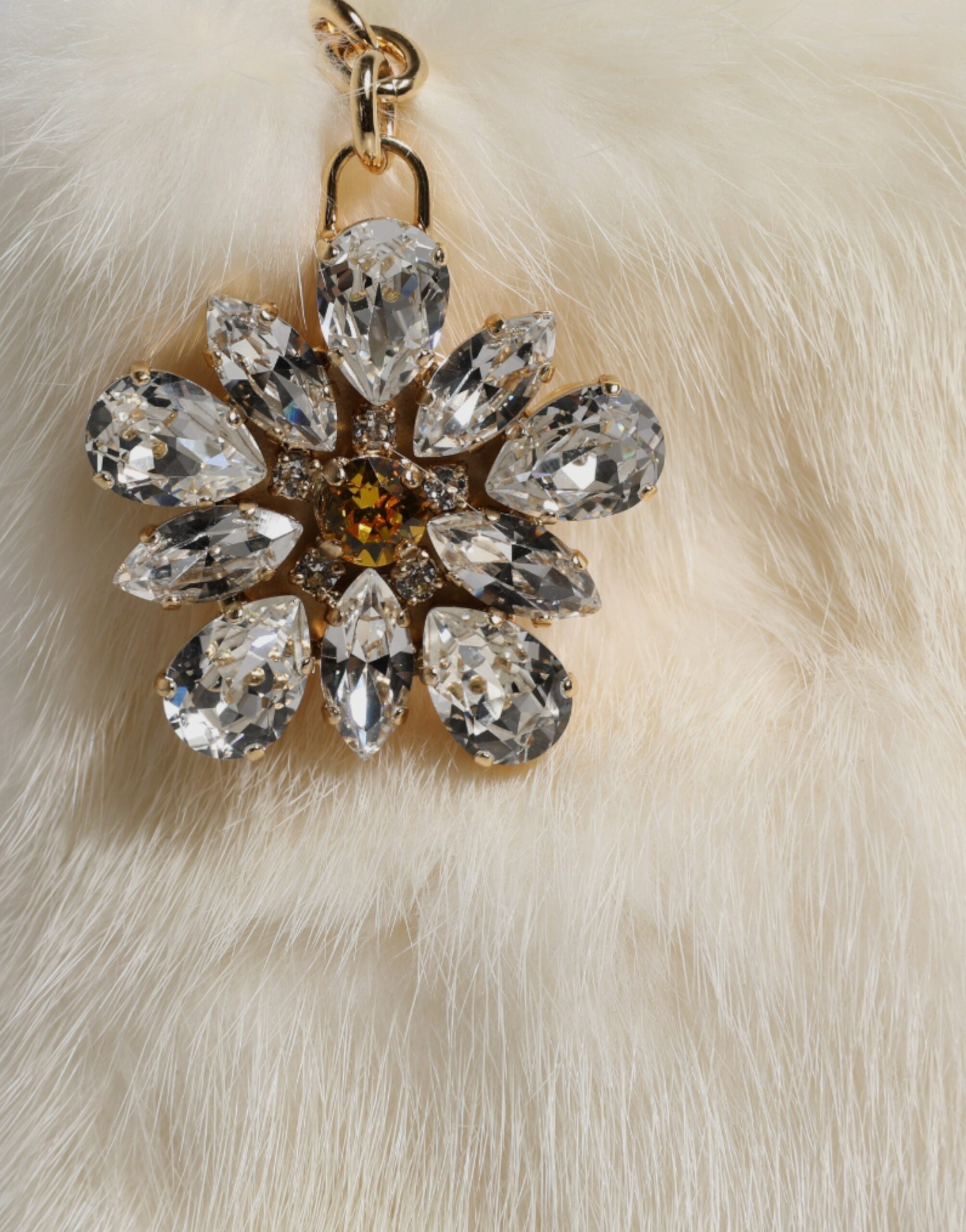 Τσάντα Dolce & Gabbana White Fur Handbag Clutch Gurse Pouch Bag