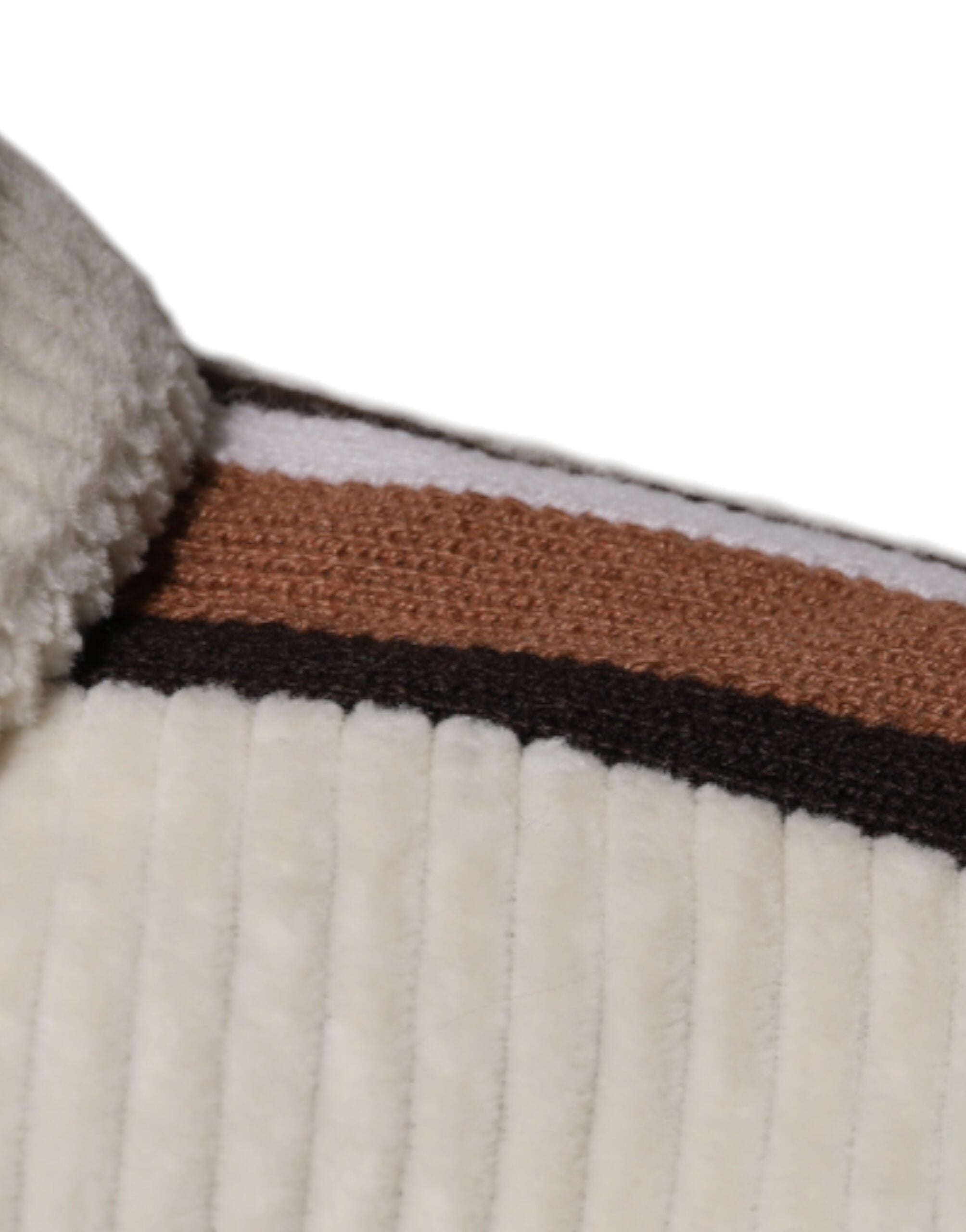 Μπουφάν Dolce & Gabbana Beige Logo απλικέ βαμβακερό κοτλέ με φερμουάρ