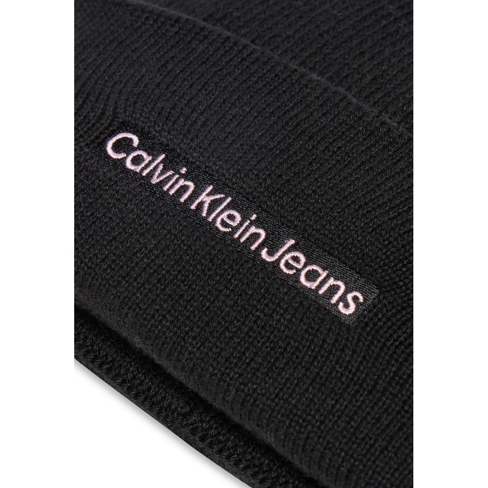 Μαύρο βαμβακερό καπέλο Calvin Klein