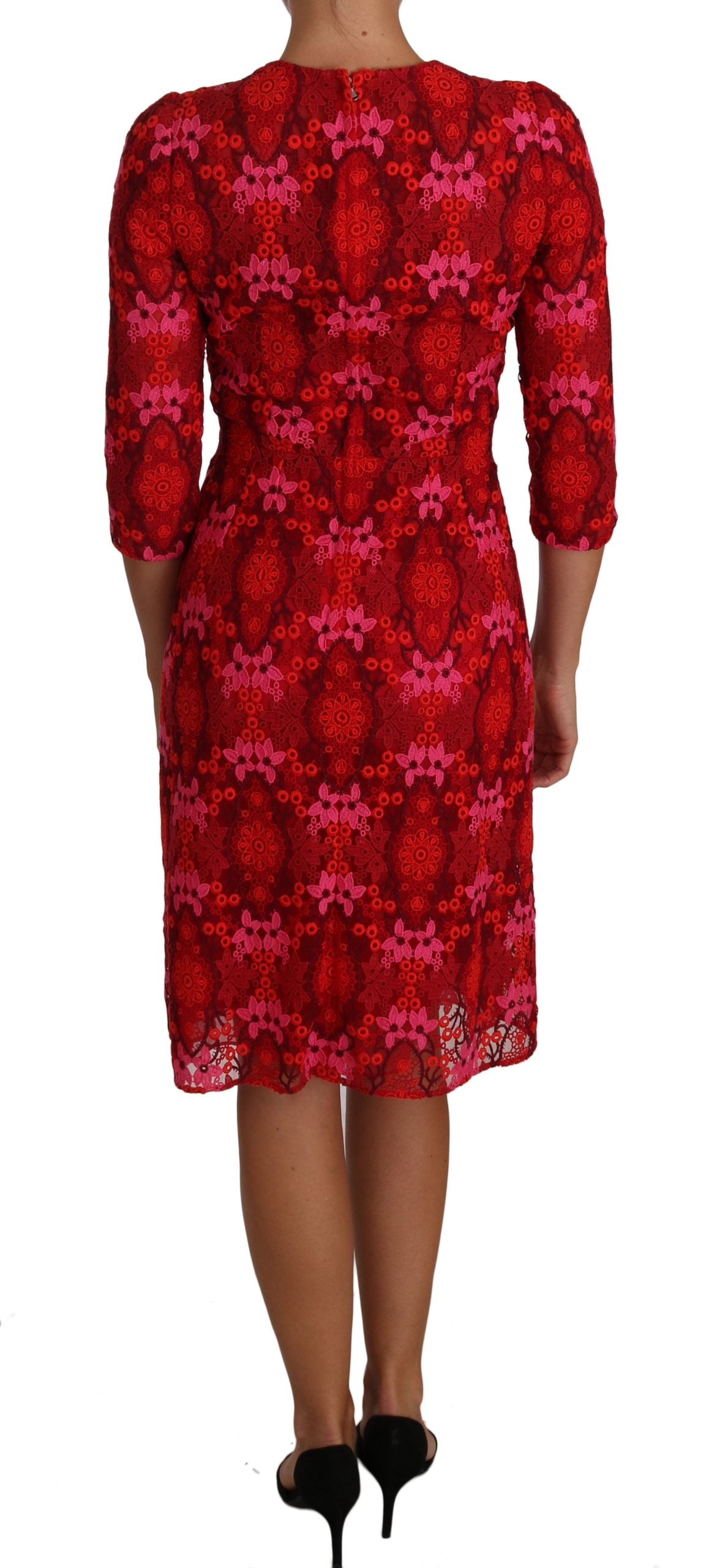 Κομψό φλοράλ φόρεμα με βελονάκι Dolce & Gabbana μέχρι το γόνατο