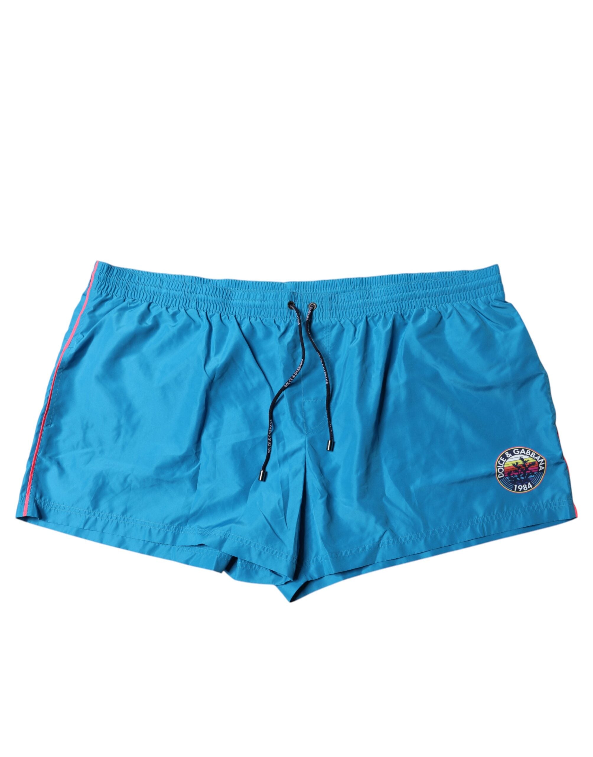 Dolce & Gabbana Turquoise Logo Beachwear Shorts 2Pc Swimwear