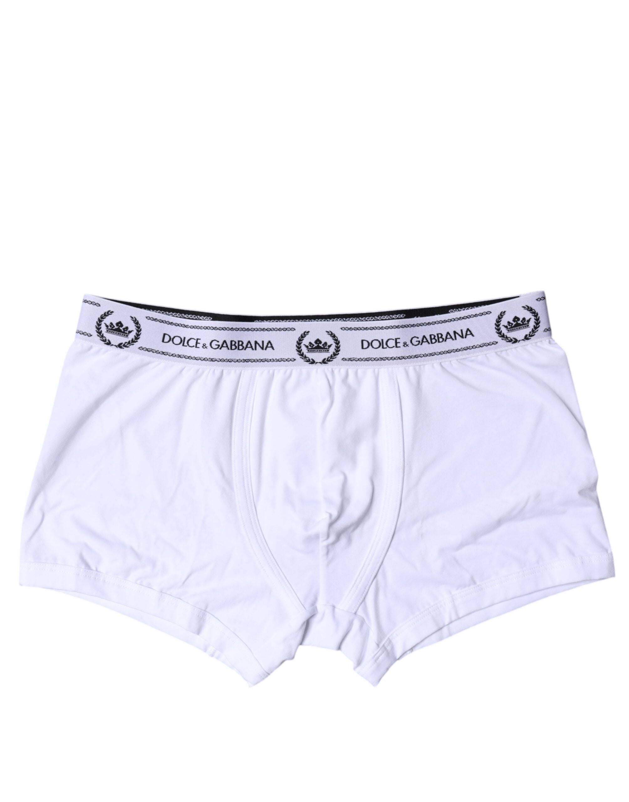 Dolce & Gabbana White Cotton Stretch Regular Boxer Underwear