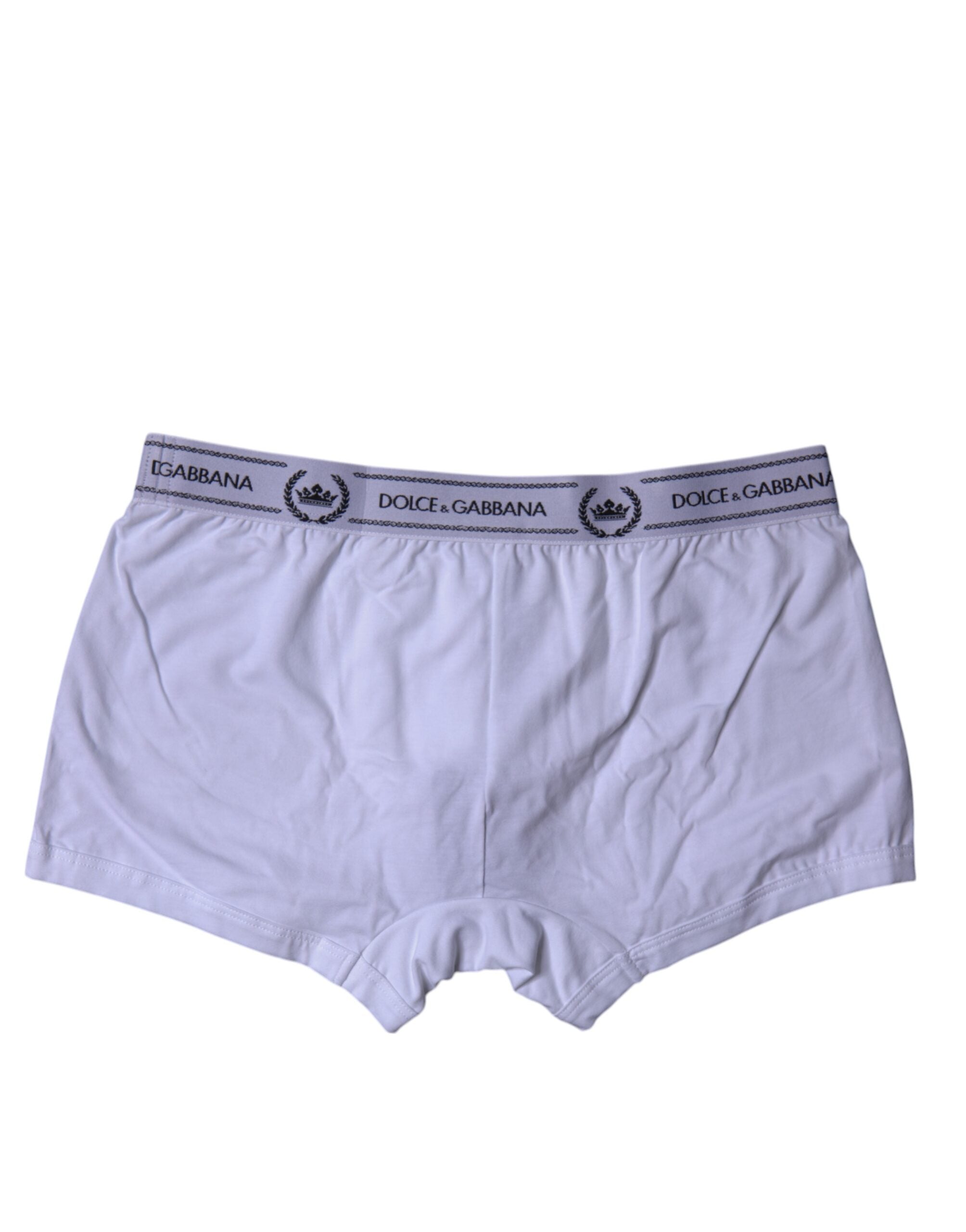 Dolce & Gabbana White Cotton Stretch Regular Boxer Underwear