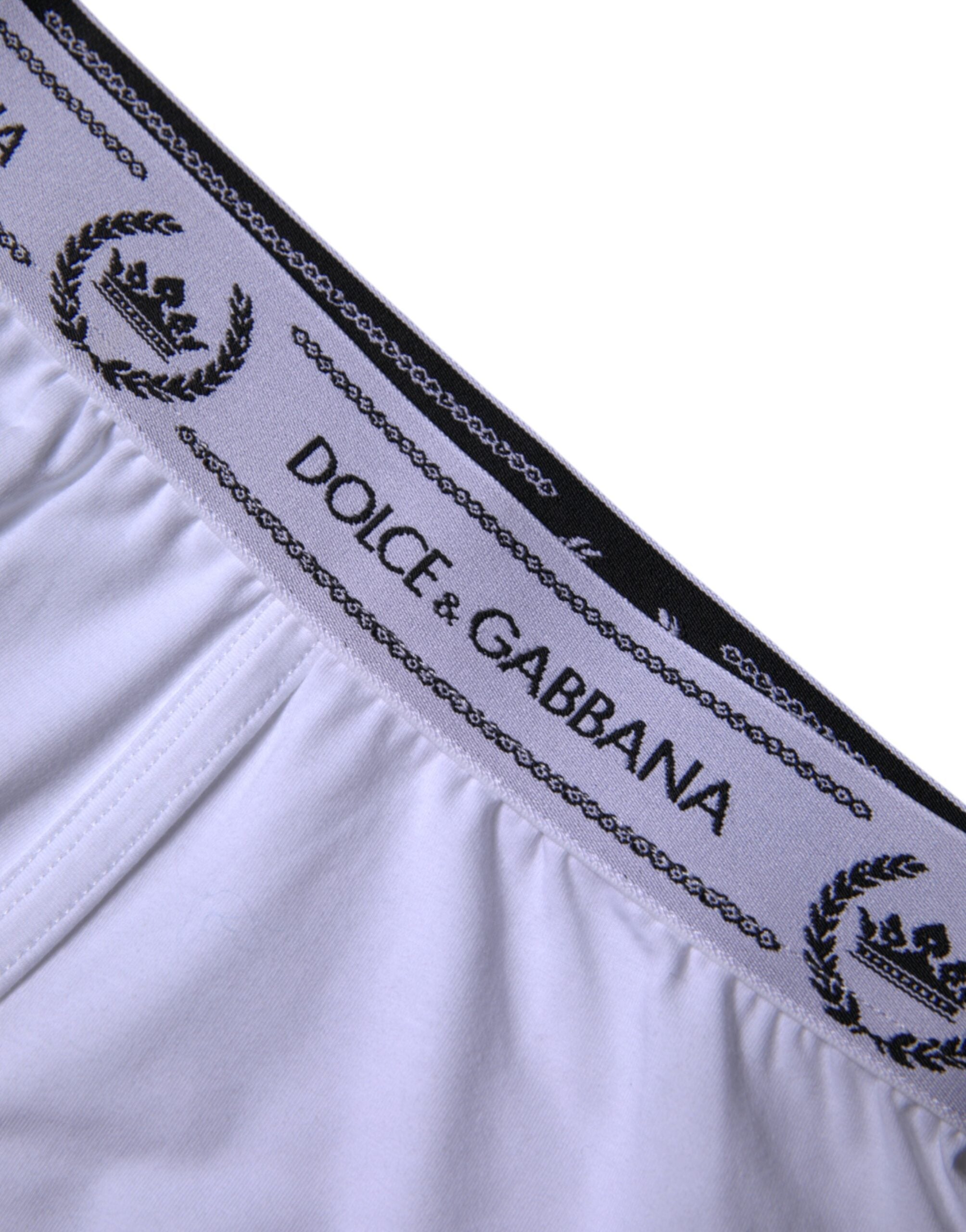 Dolce & Gabbana White Cotton Stretch Regular Boxer Underwear