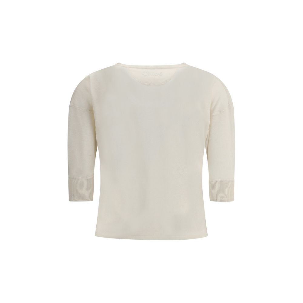 Chloé Linen Henley Long Sleeve Jersey