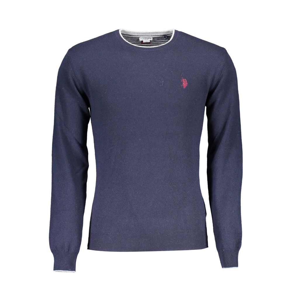 US POLO ASSN. Μπλε μάλλινο ανδρικό πουλόβερ