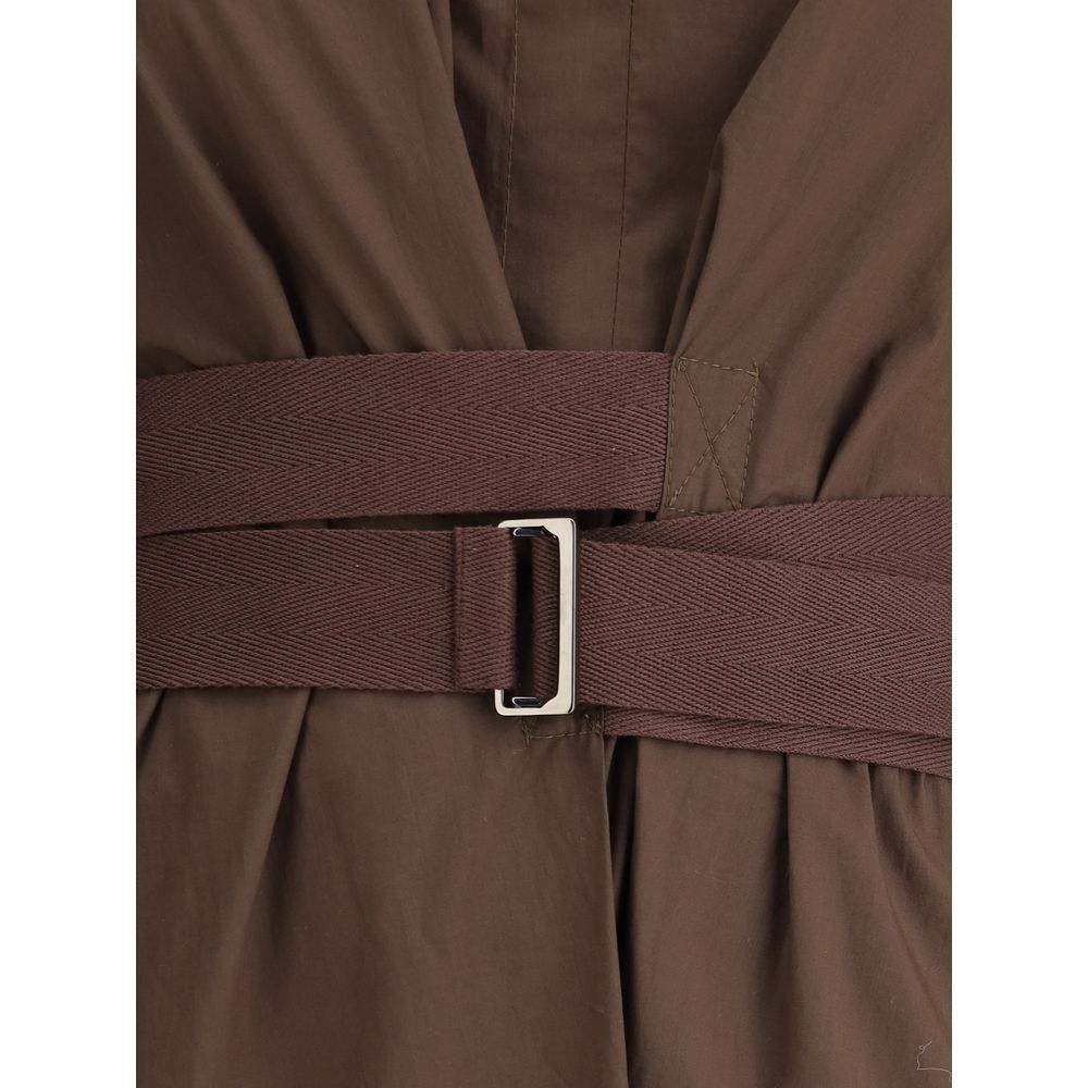 Brunello Cucinelli Brown Cotton Casual Dress