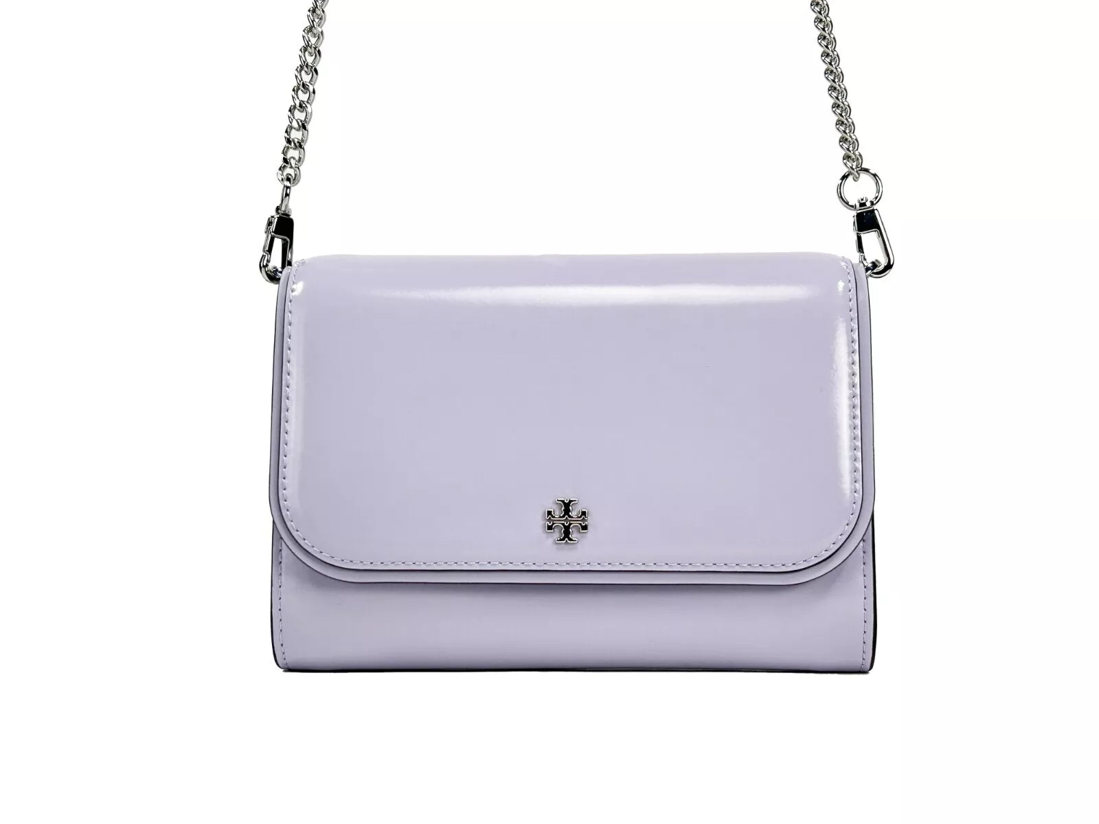 Tory Burch Patent Emerson Patent Chain Wallet Crossbody Bag