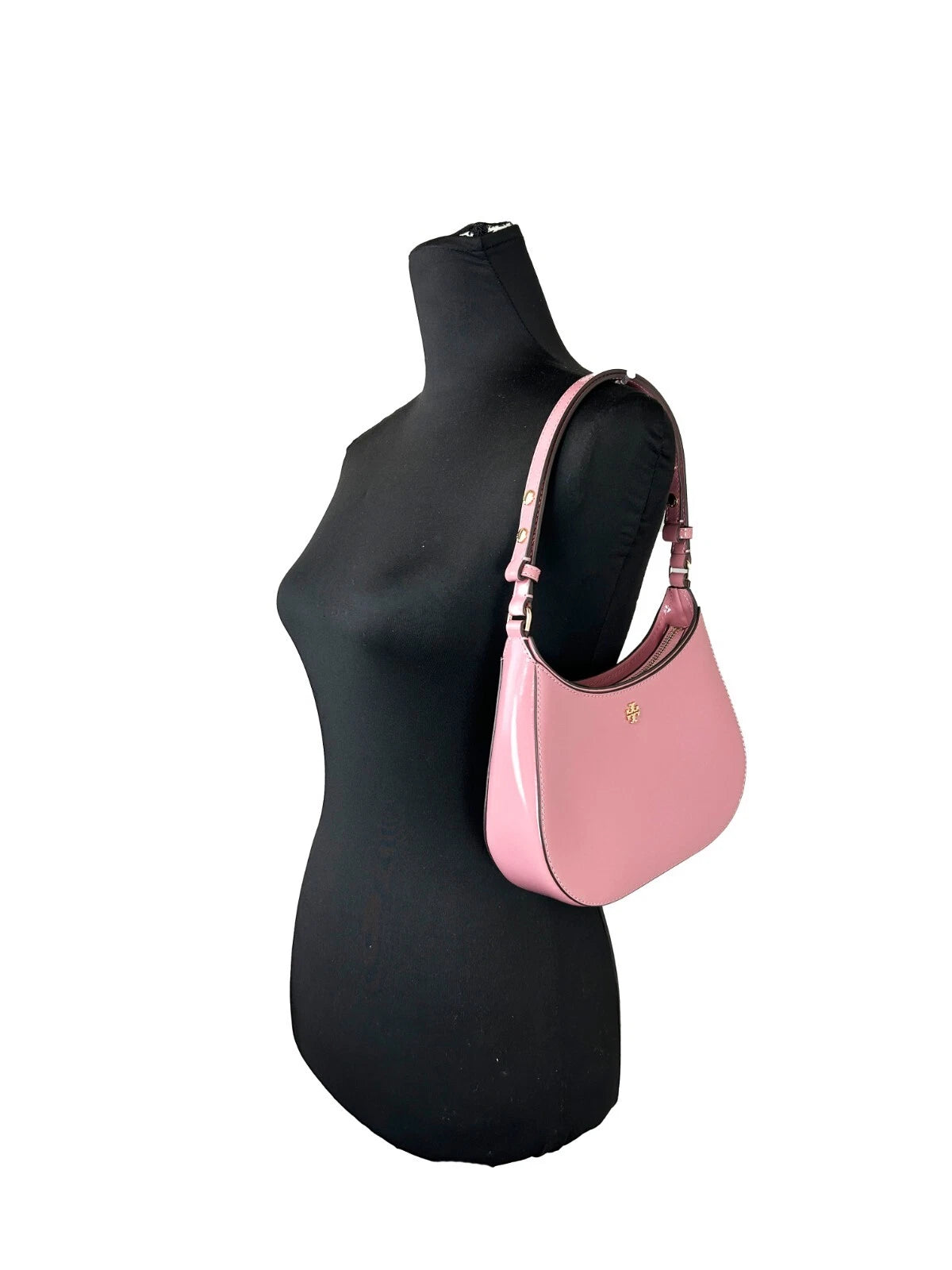 Tory Burch Patent Emerson Small Shoulder Bag Purse Pink