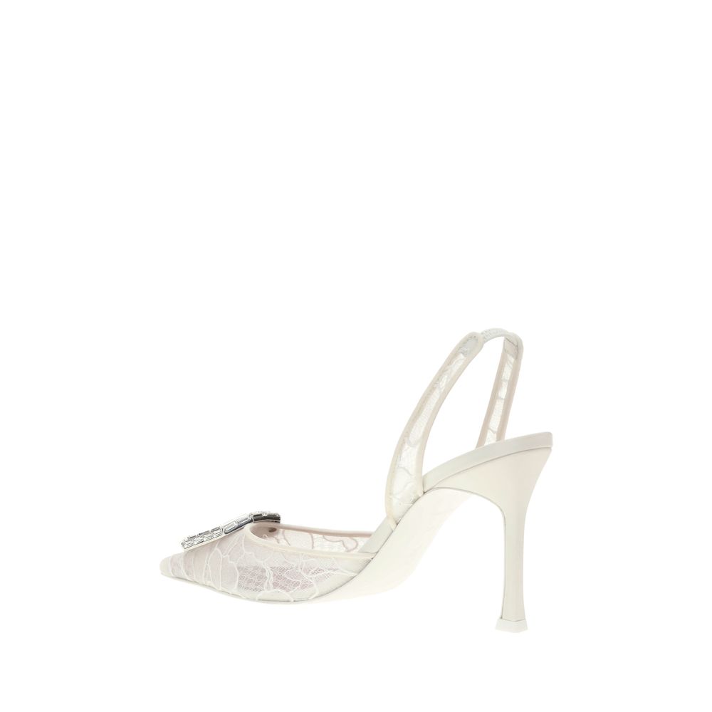 Amina Muaddi Camelia slingback lace Pumps