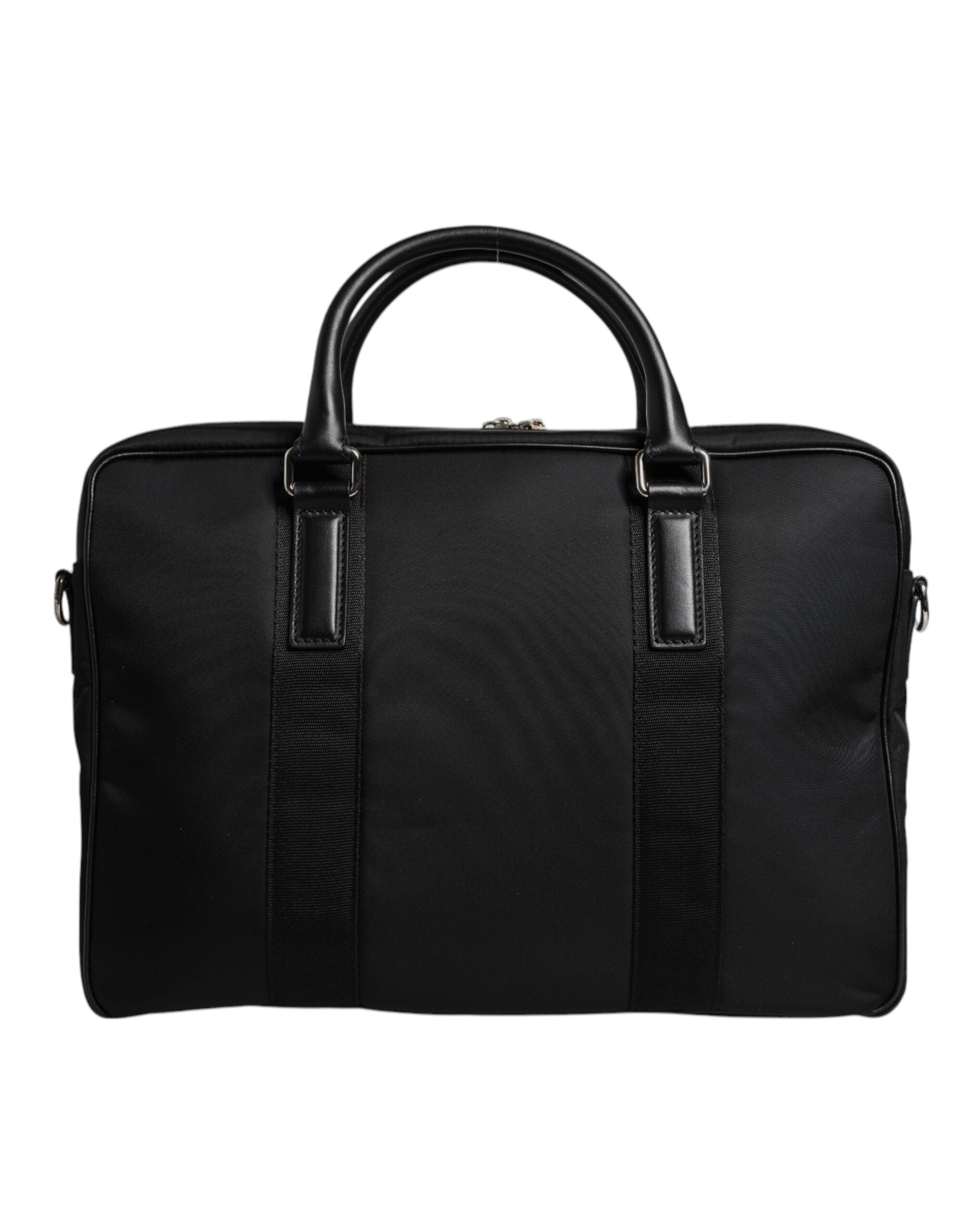 Dolce & Gabbana Black Leather Document Briefcase Top Handle Bag