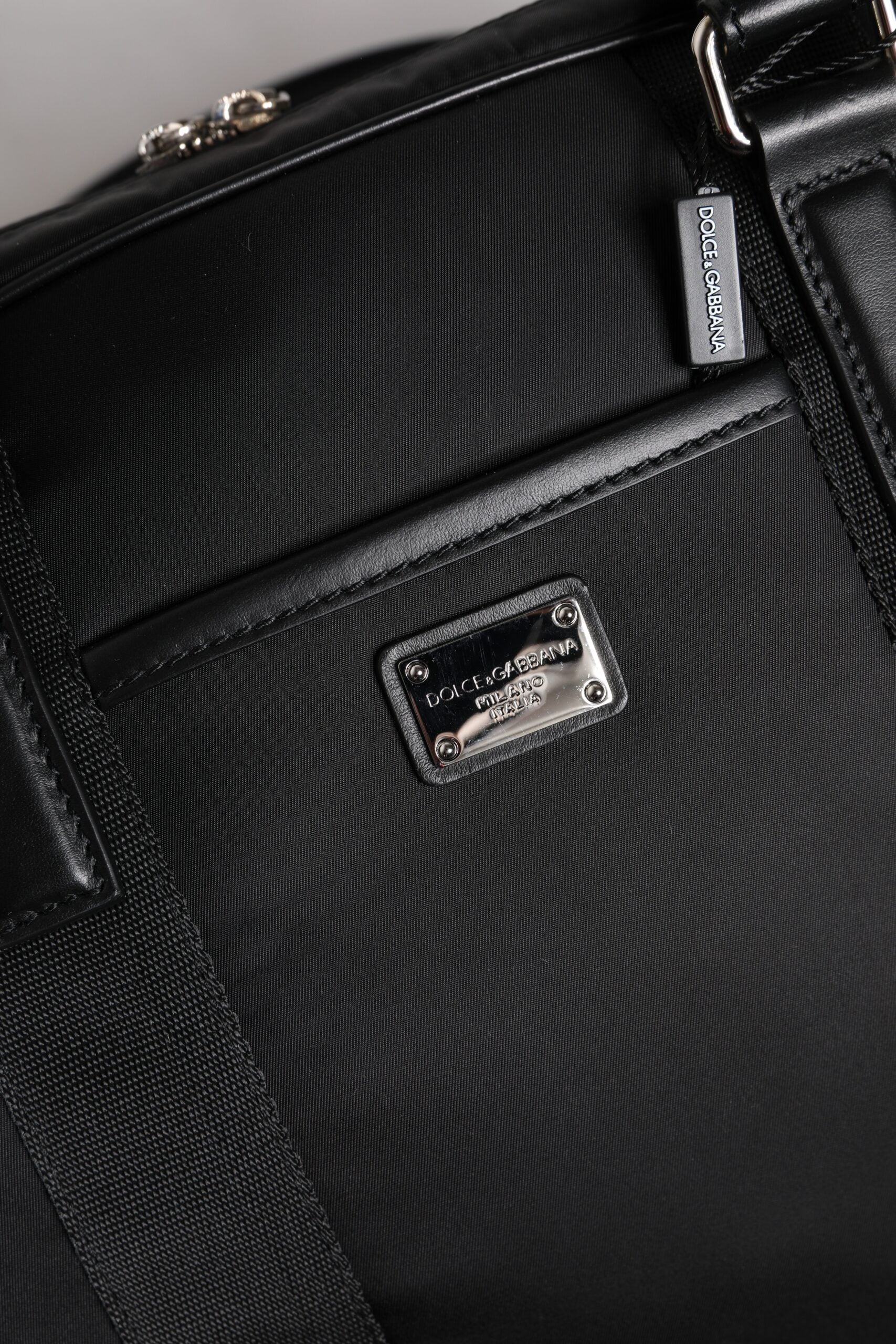 Dolce & Gabbana Black Leather Document Briefcase Top Handle Bag