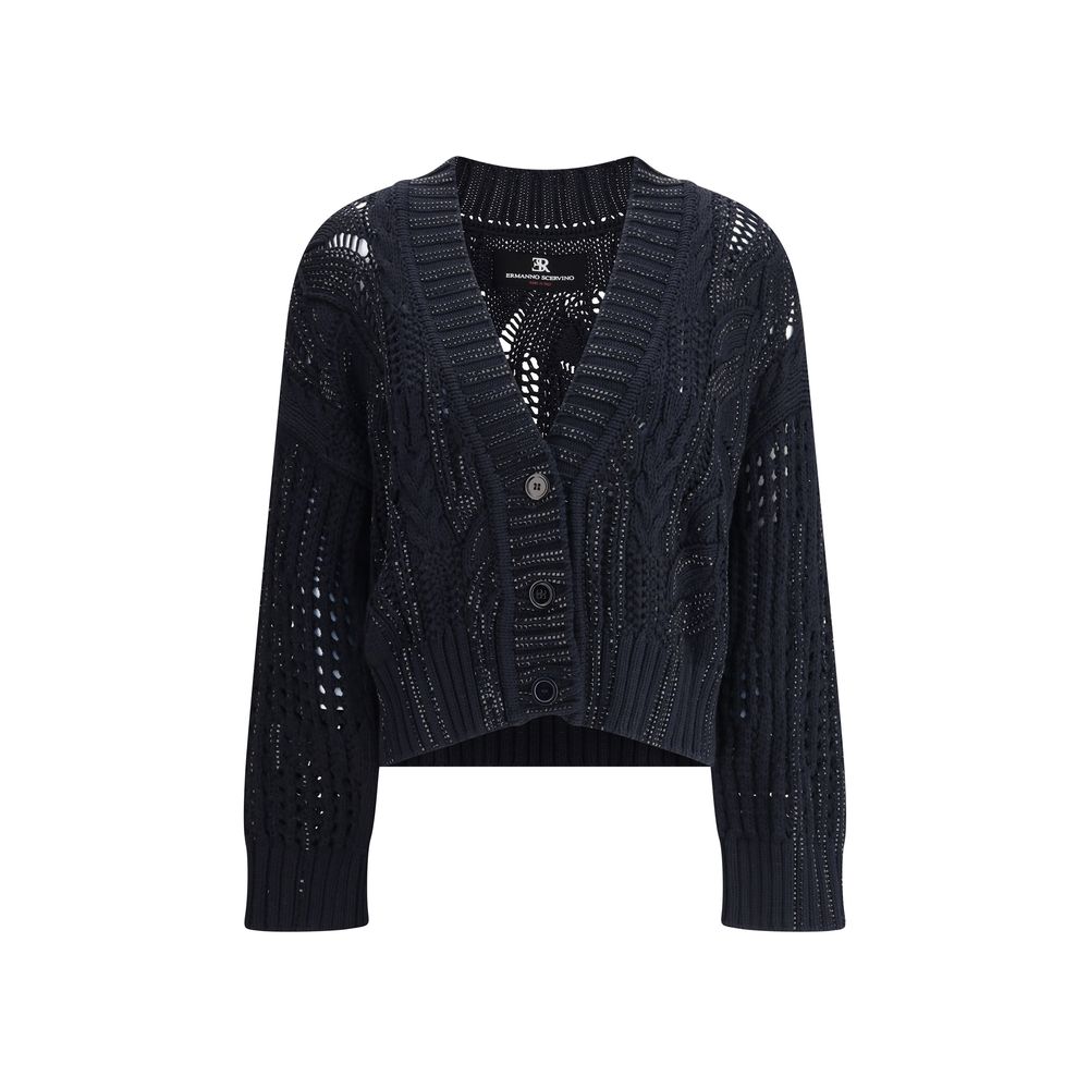 Ermanno Scervino Rhinestone cotton Cardigan