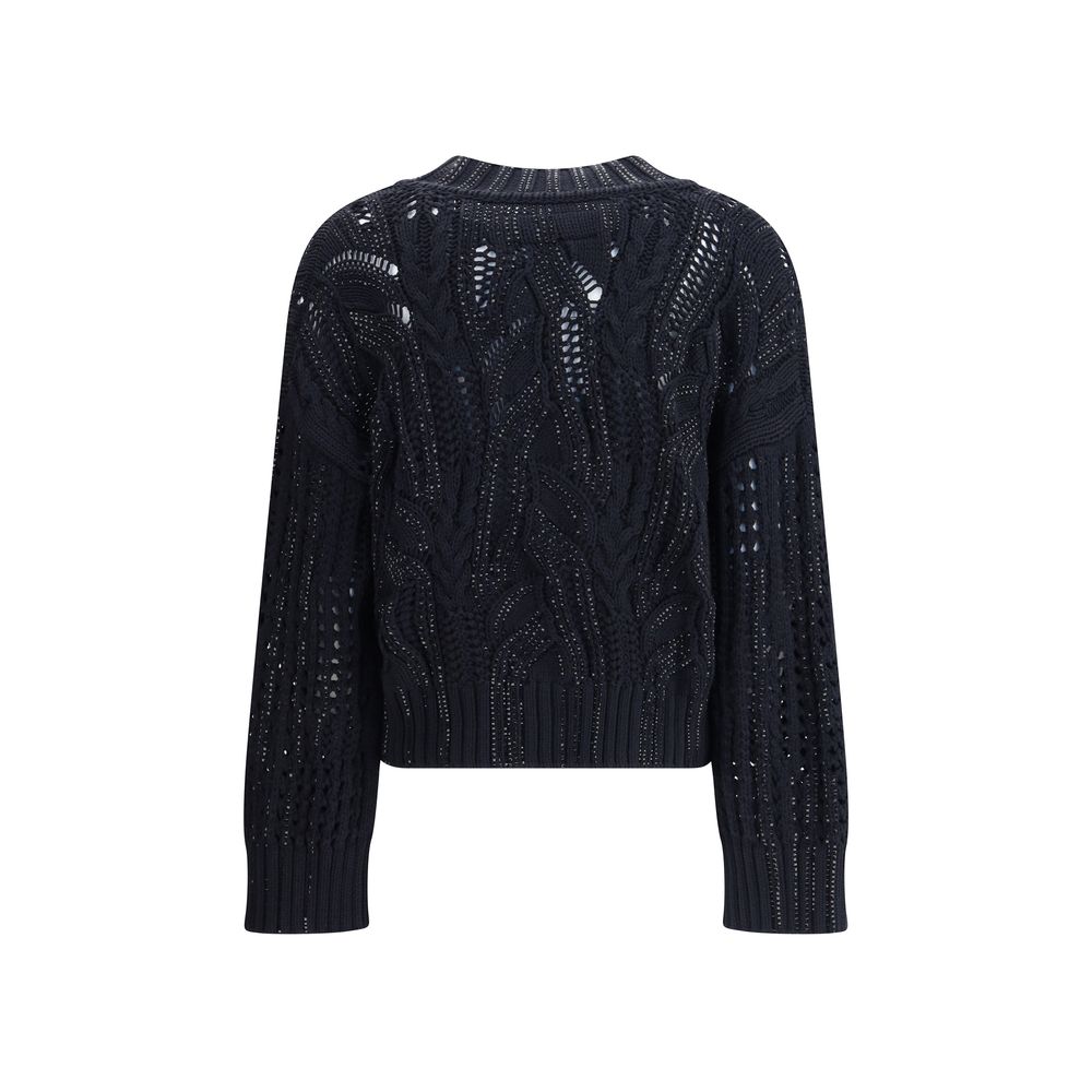 Ermanno Scervino Rhinestone cotton Cardigan