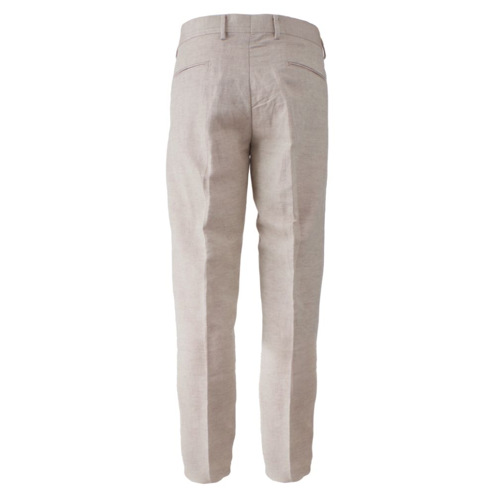 Yes Zee Beige Linen Jeans & Pant