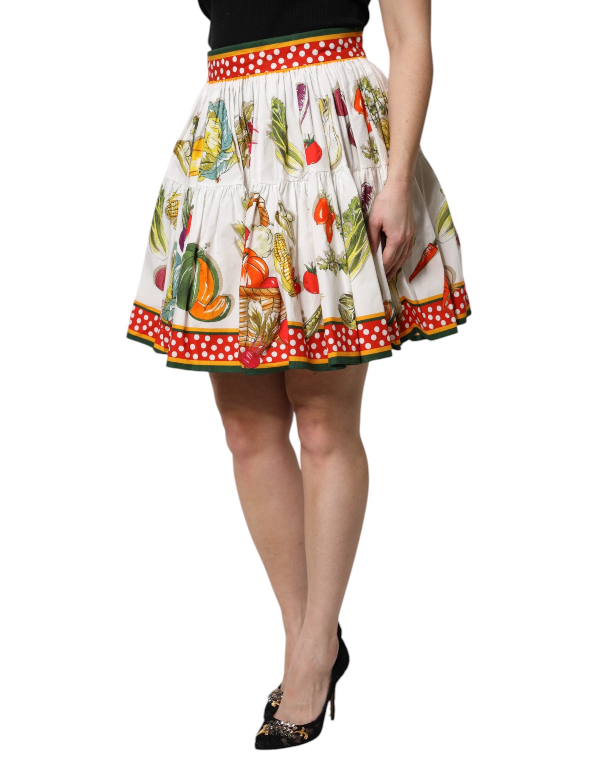 Dolce & Gabbana Multicolor Printed High Waist Mini Skirt