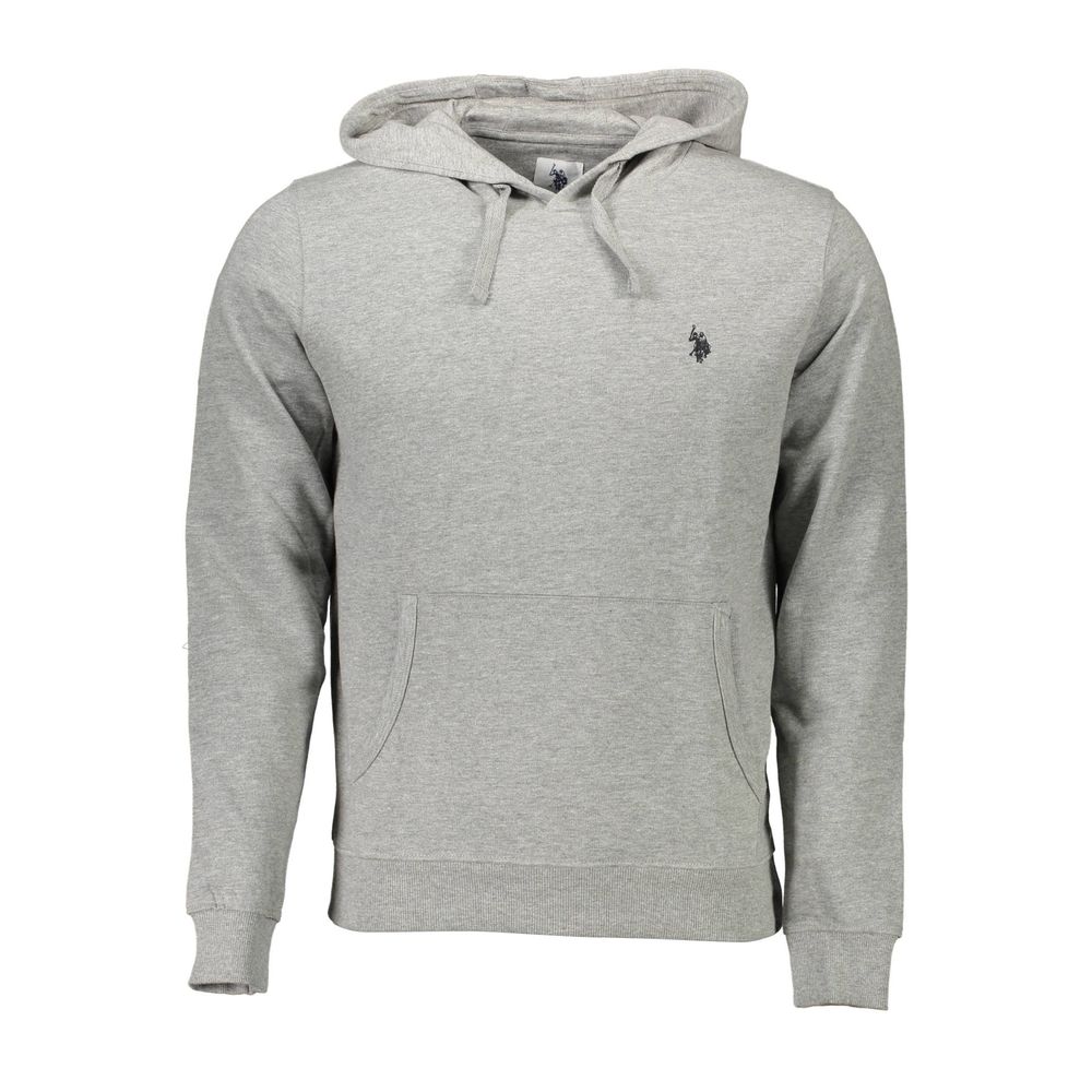 US POLO ASSN. Γκρι βαμβακερό ανδρικό πουλόβερ