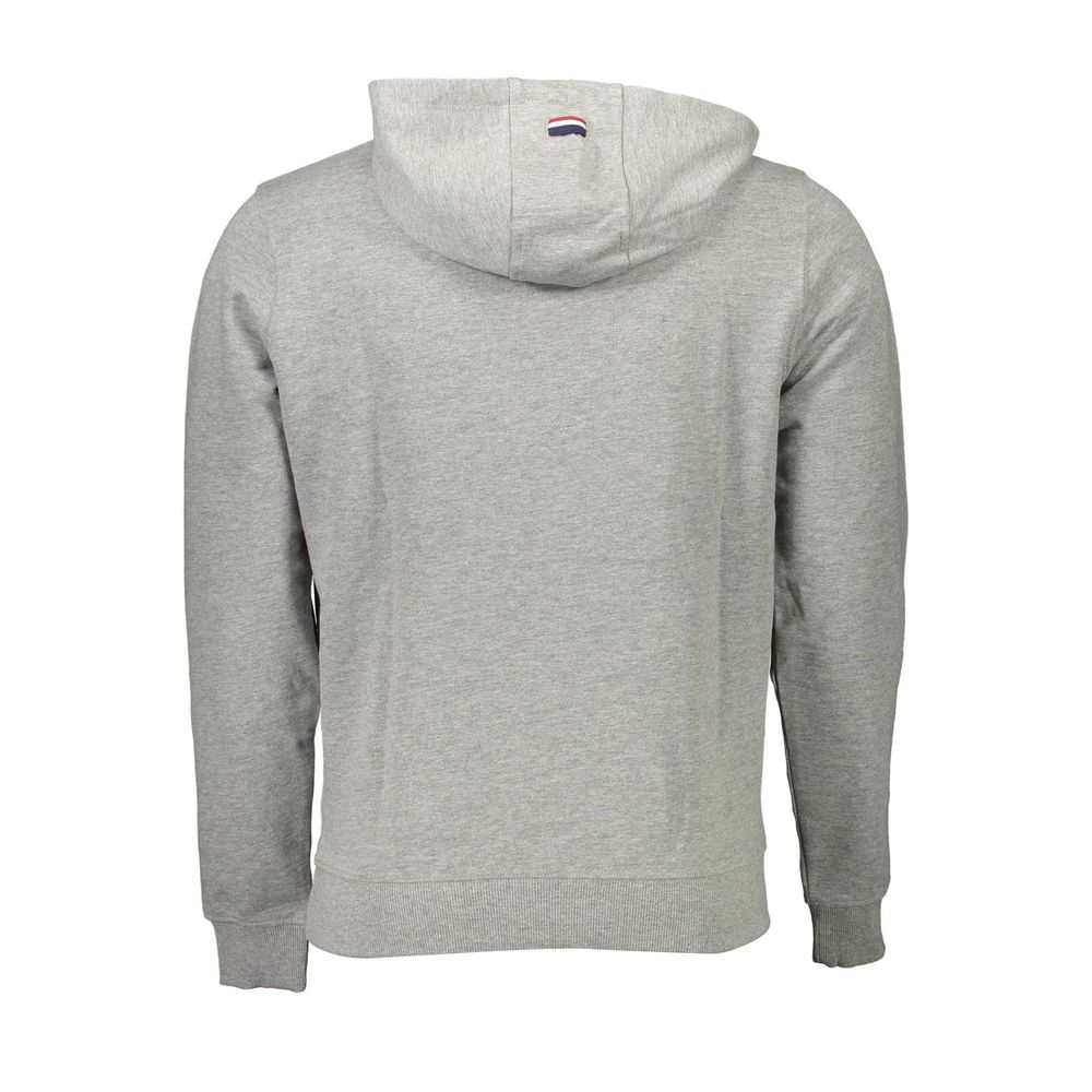 US POLO ASSN. Γκρι βαμβακερό ανδρικό πουλόβερ