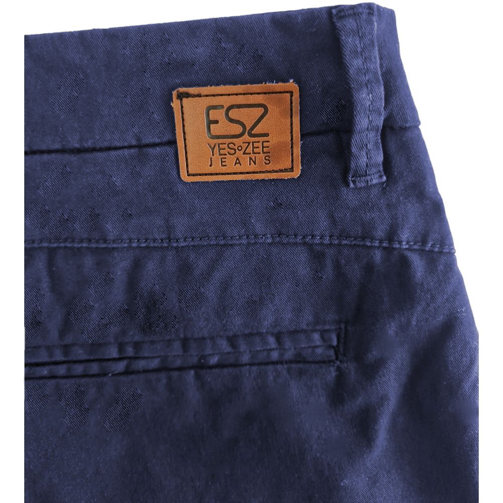 Yes Zee Blue Cotton Short