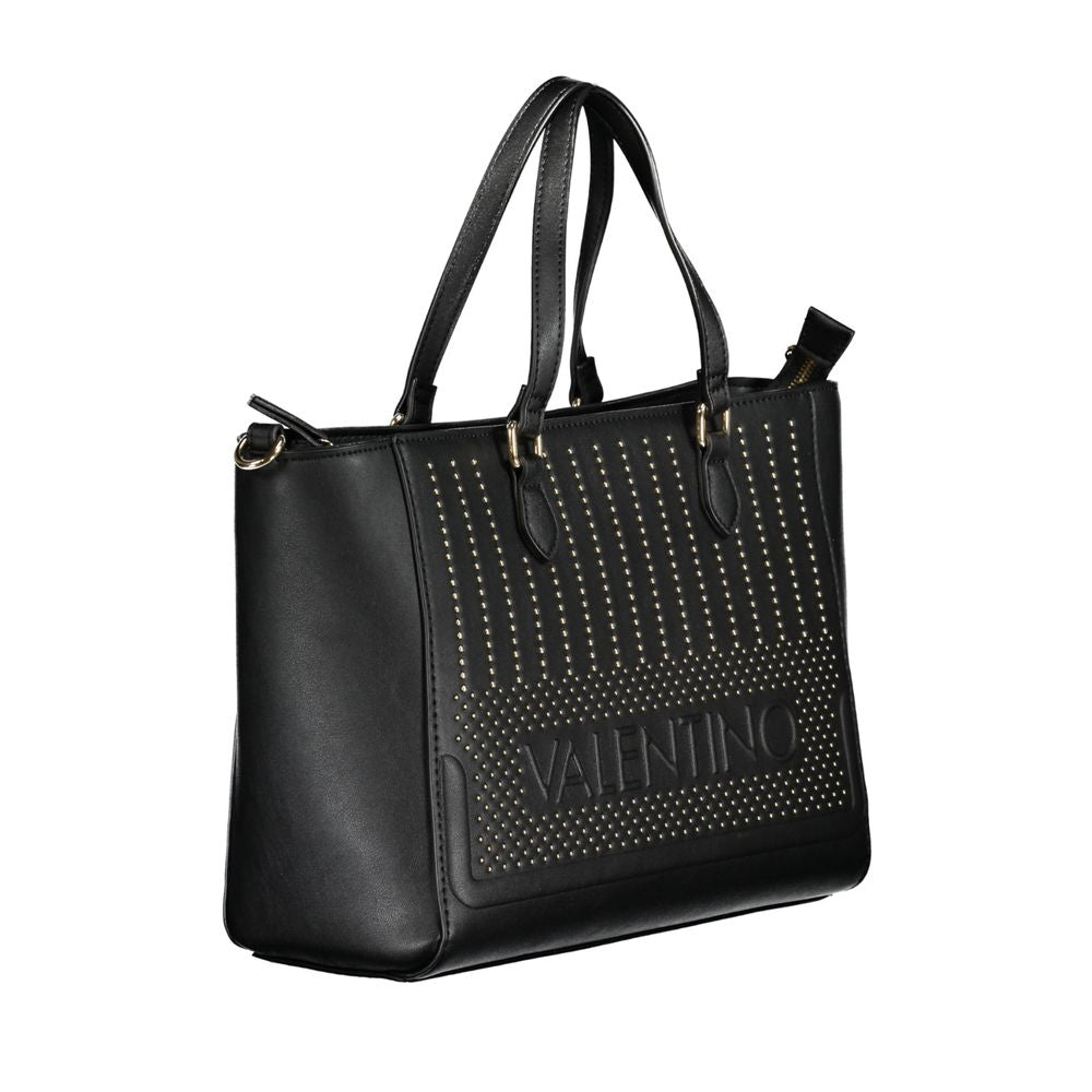 Mario Valentino Nero Polyurethane Women's Bag with Adjustable Shoulder Strap