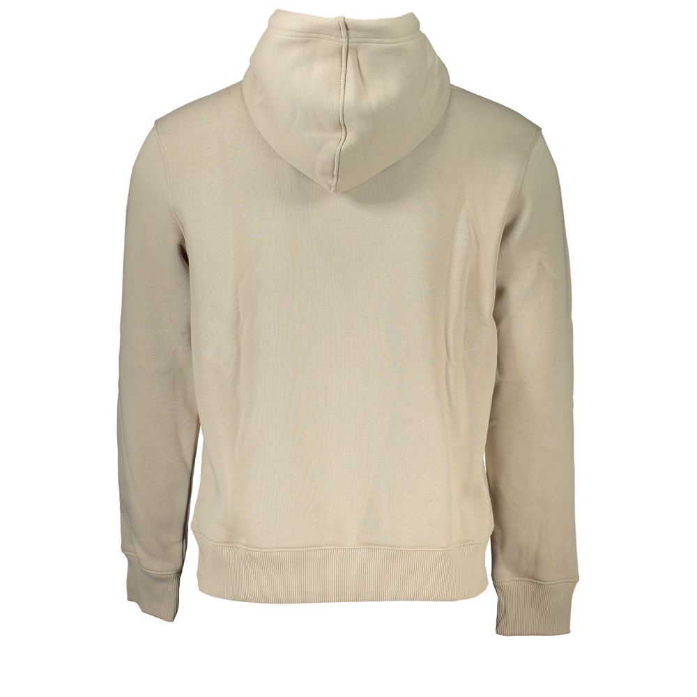 Φούτερ Calvin Klein Beige Fleece με κουκούλα με κέντημα με λογότυπο