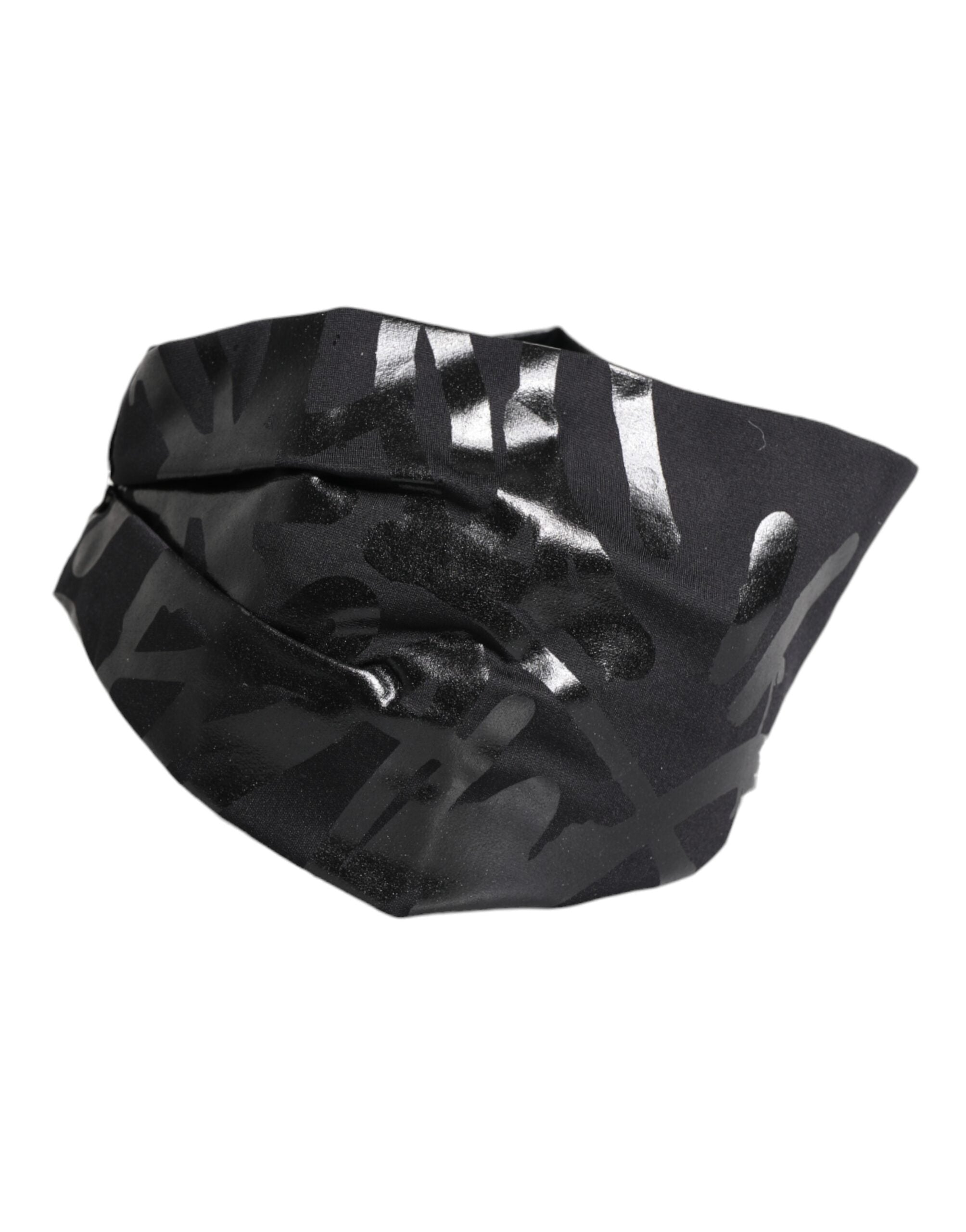 Dolce & Gabbana Black Nylon Stretch DG Logo Head Band Hat