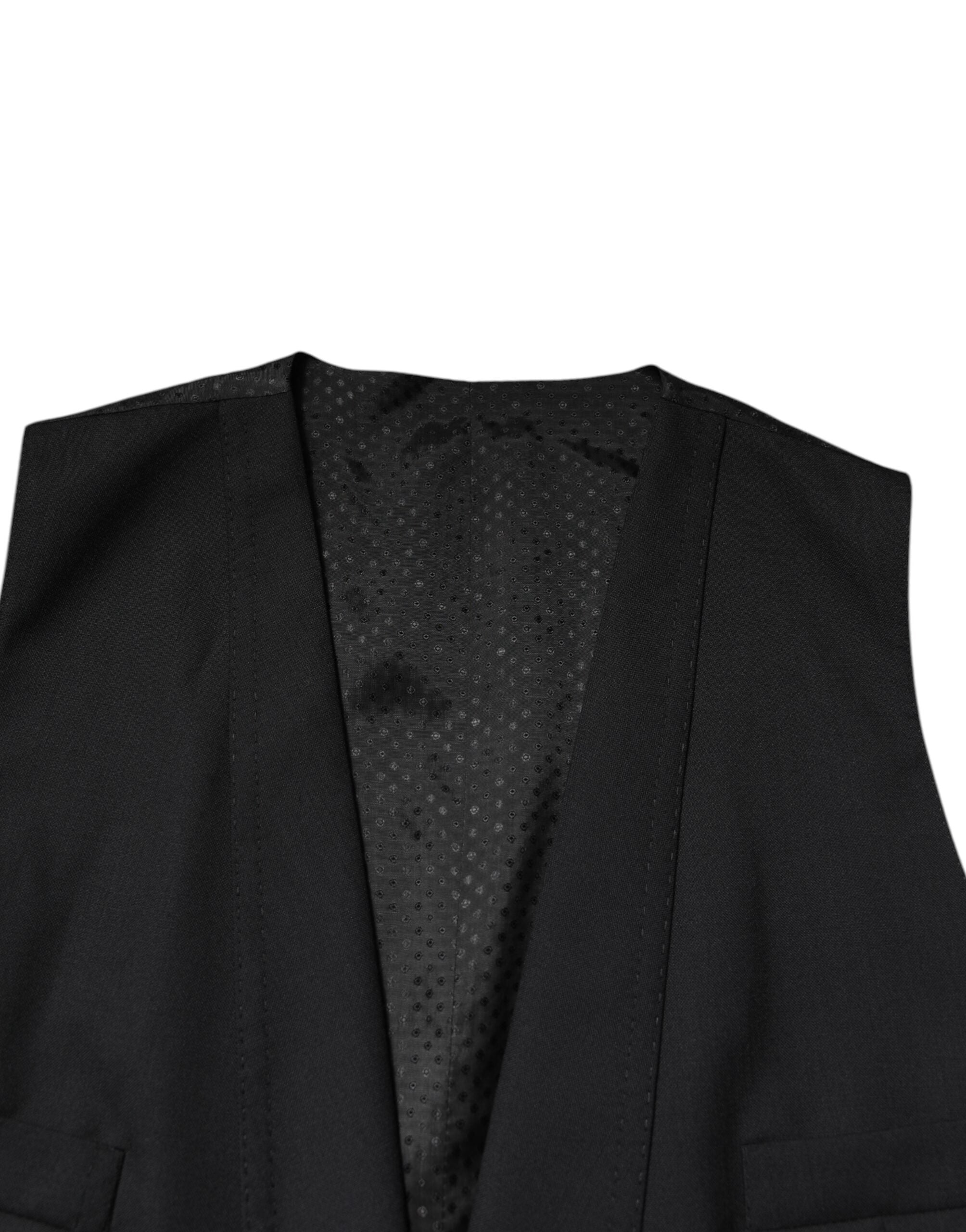 Dolce & Gabbana Black Single Breasted Formal 3 Piece Suit