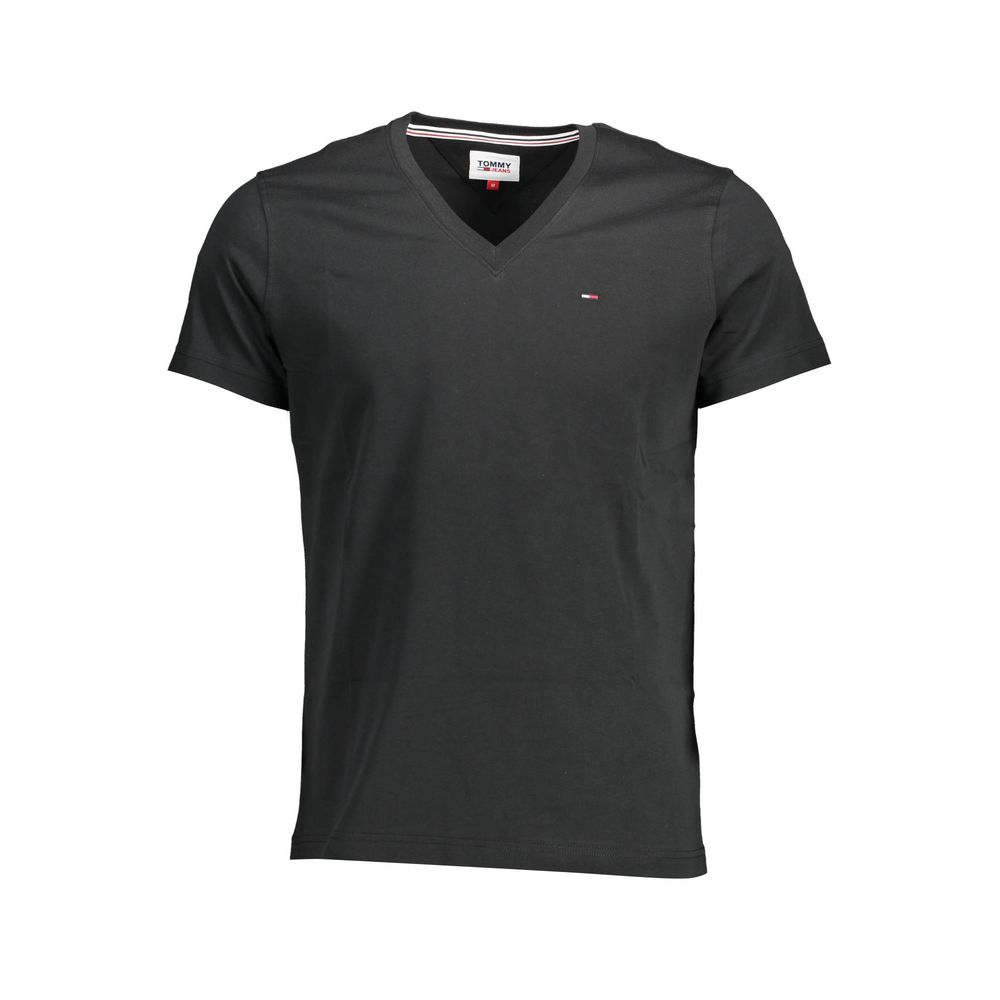 Μαύρο βαμβακερό μπλουζάκι Tommy Hilfiger
