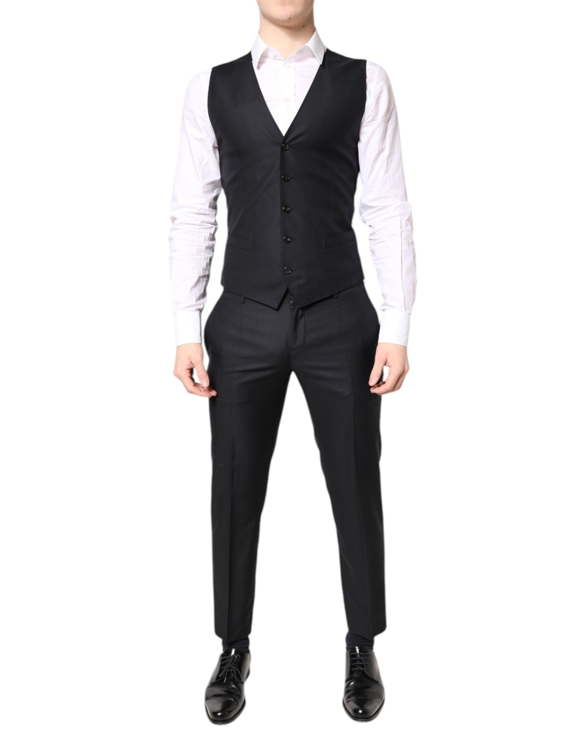 Dolce & Gabbana Black MARTINI Wool Formal 3 Piece Suit