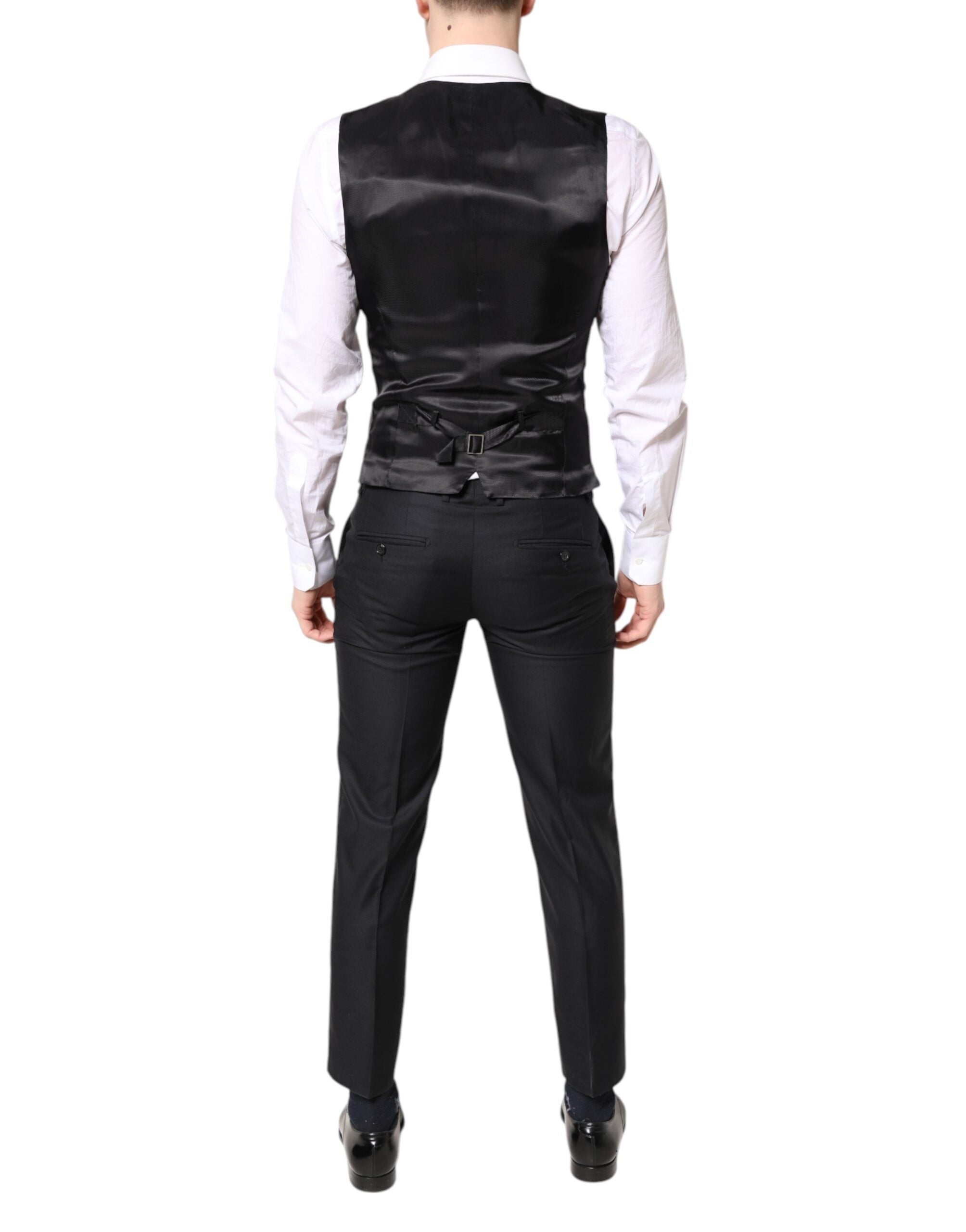 Dolce & Gabbana Black MARTINI Wool Formal 3 Piece Suit