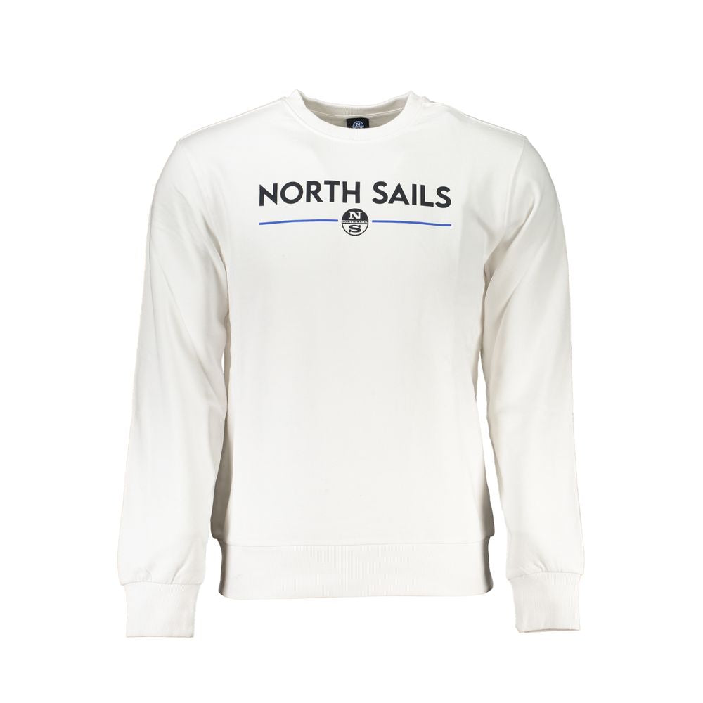 Λευκό βαμβακερό πουλόβερ North Sails