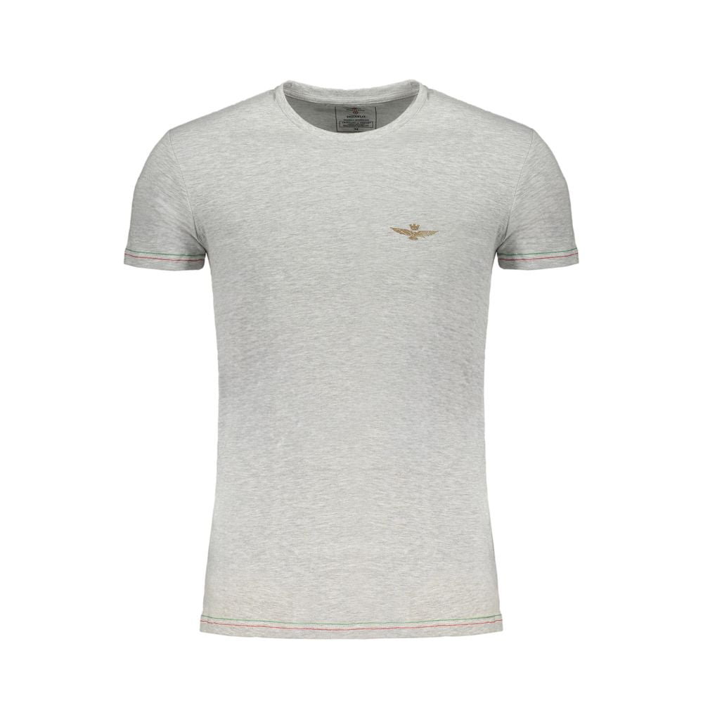 Aeronautica Militare Gray Cotton Men T-Shirt