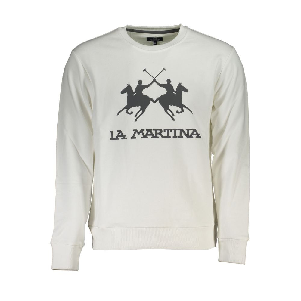 La Martina Bianco Cotton Men Sweatshirt