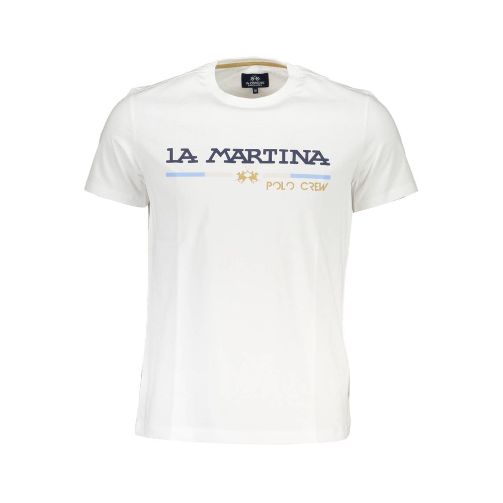 Ανδρικό μπλουζάκι La Martina White Cotton