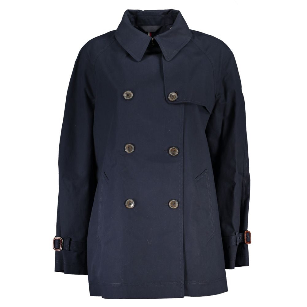 Tommy Hilfiger Blue Cotton Trench Coat