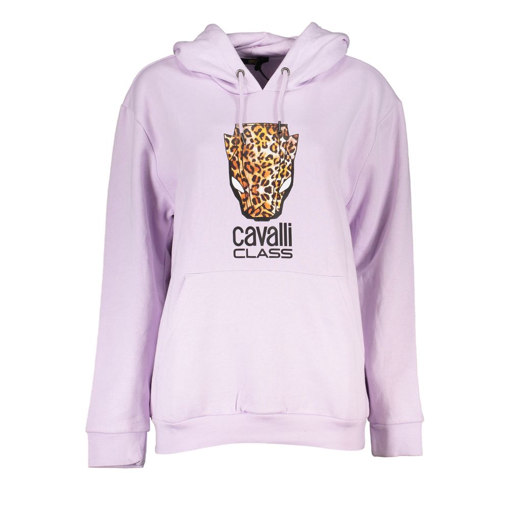 Cavalli Class Purple Cotton Sweatshirt