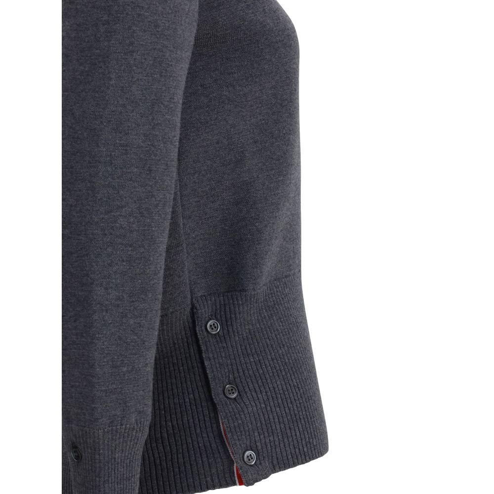 Thom Browne Gray Fleece Wool Sweatshirt