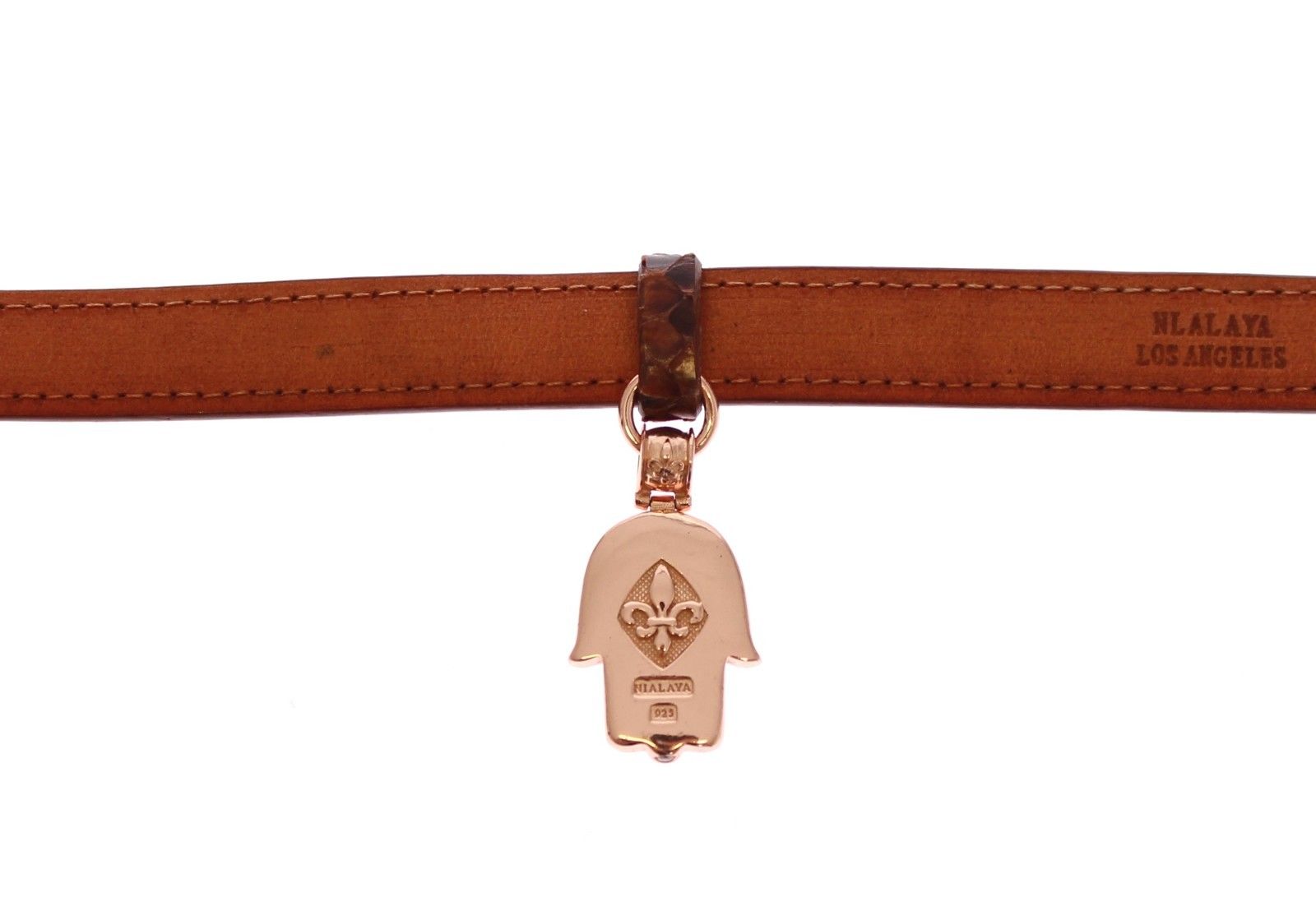 Βραχιόλι Nialaya Chic Snakeskin Leather & Gold Cuff
