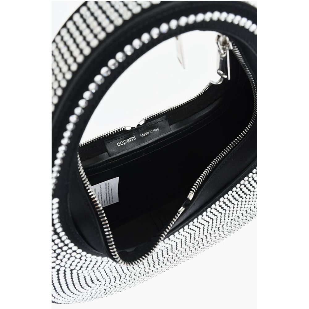 Coperni Satin Effect Baguette Bag with Rinestone Applications